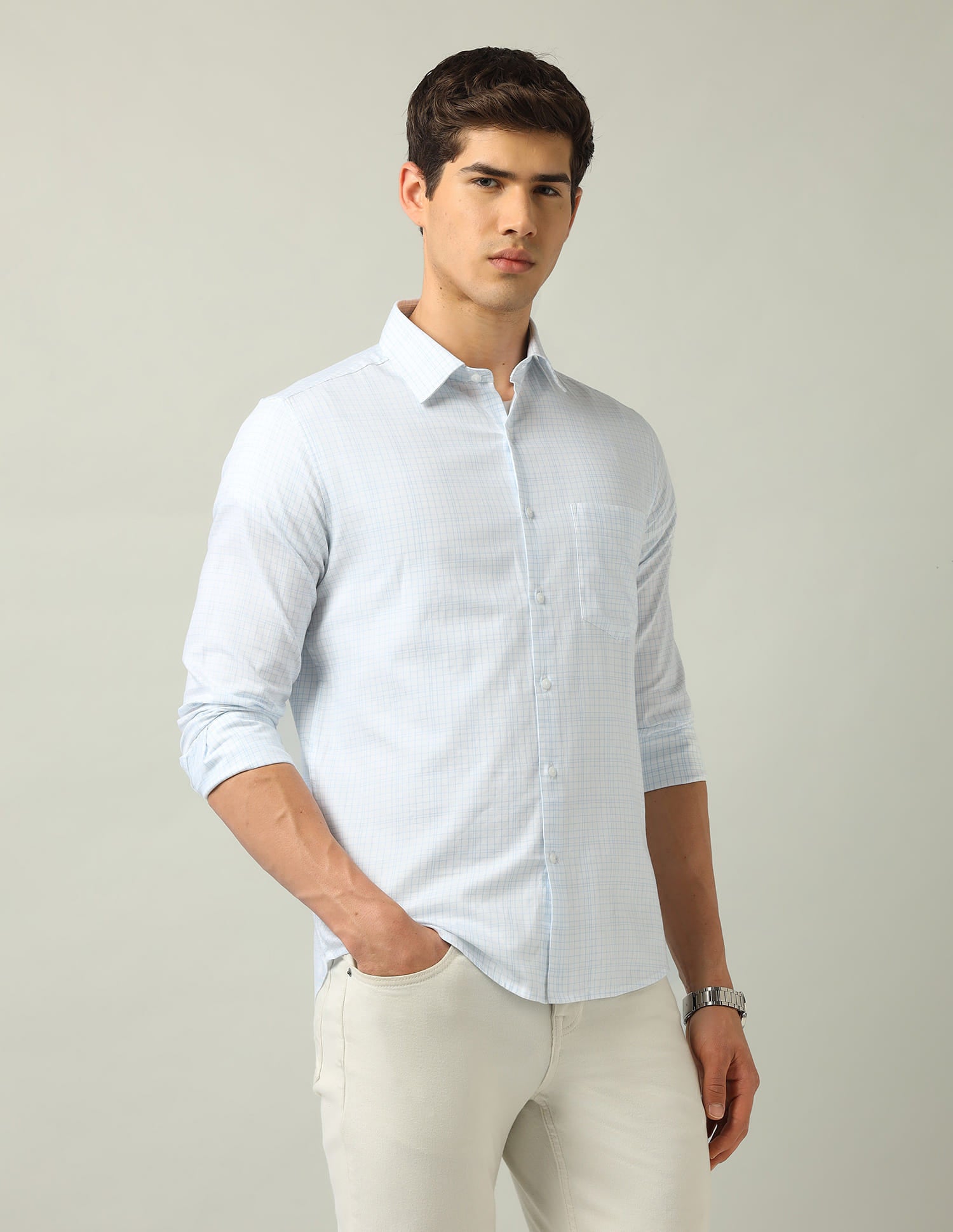 Graph Checked Modern Slim Fit Shirt