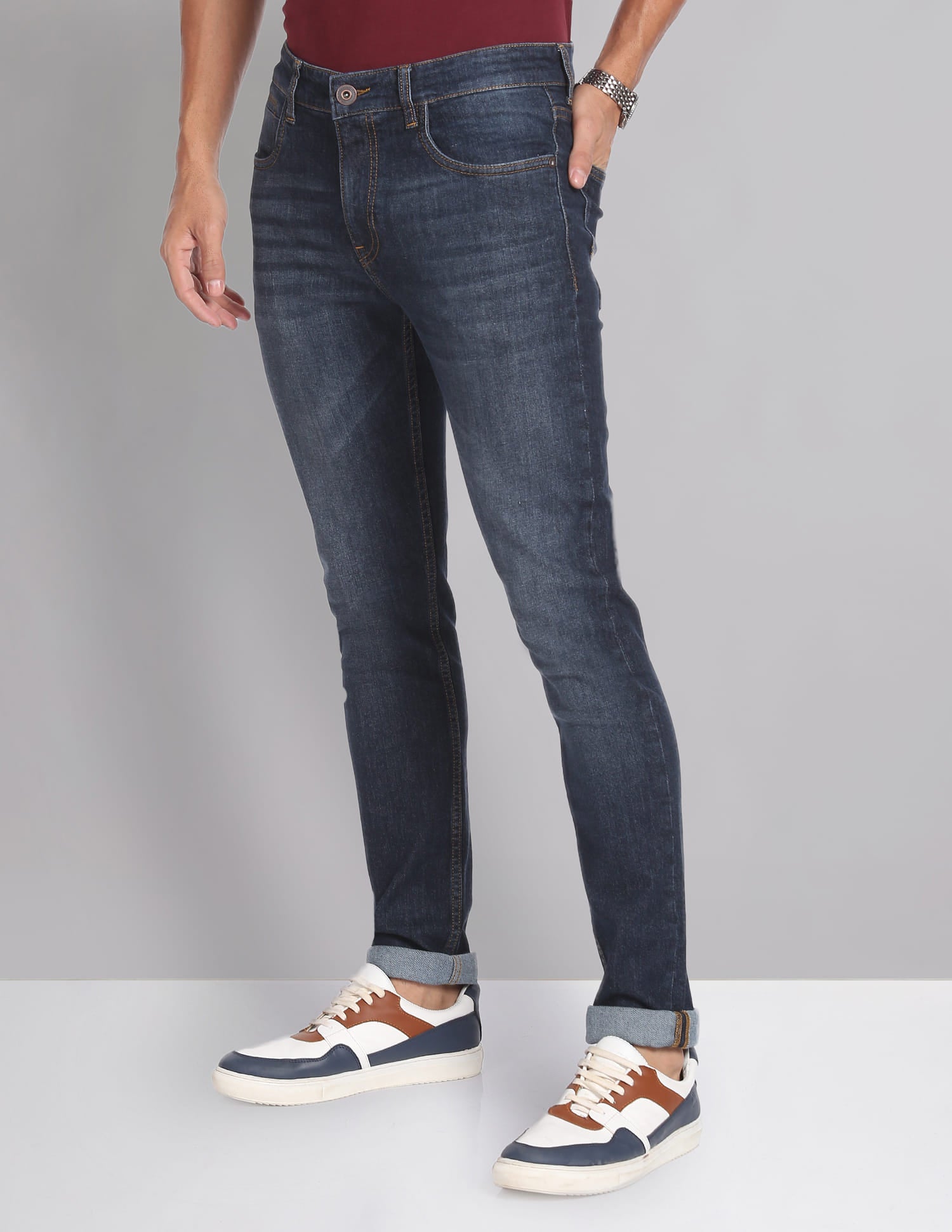 Skinny Fit Dark Wash Jeans