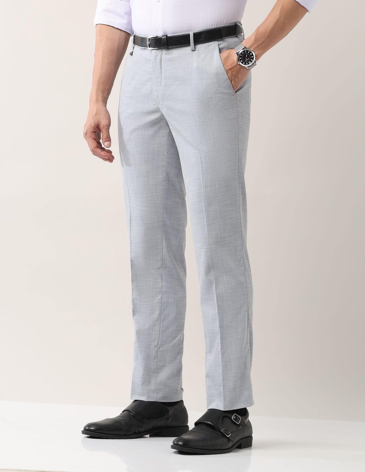 Everyday Wear Slim Fit Smart Flex Formal Trousers