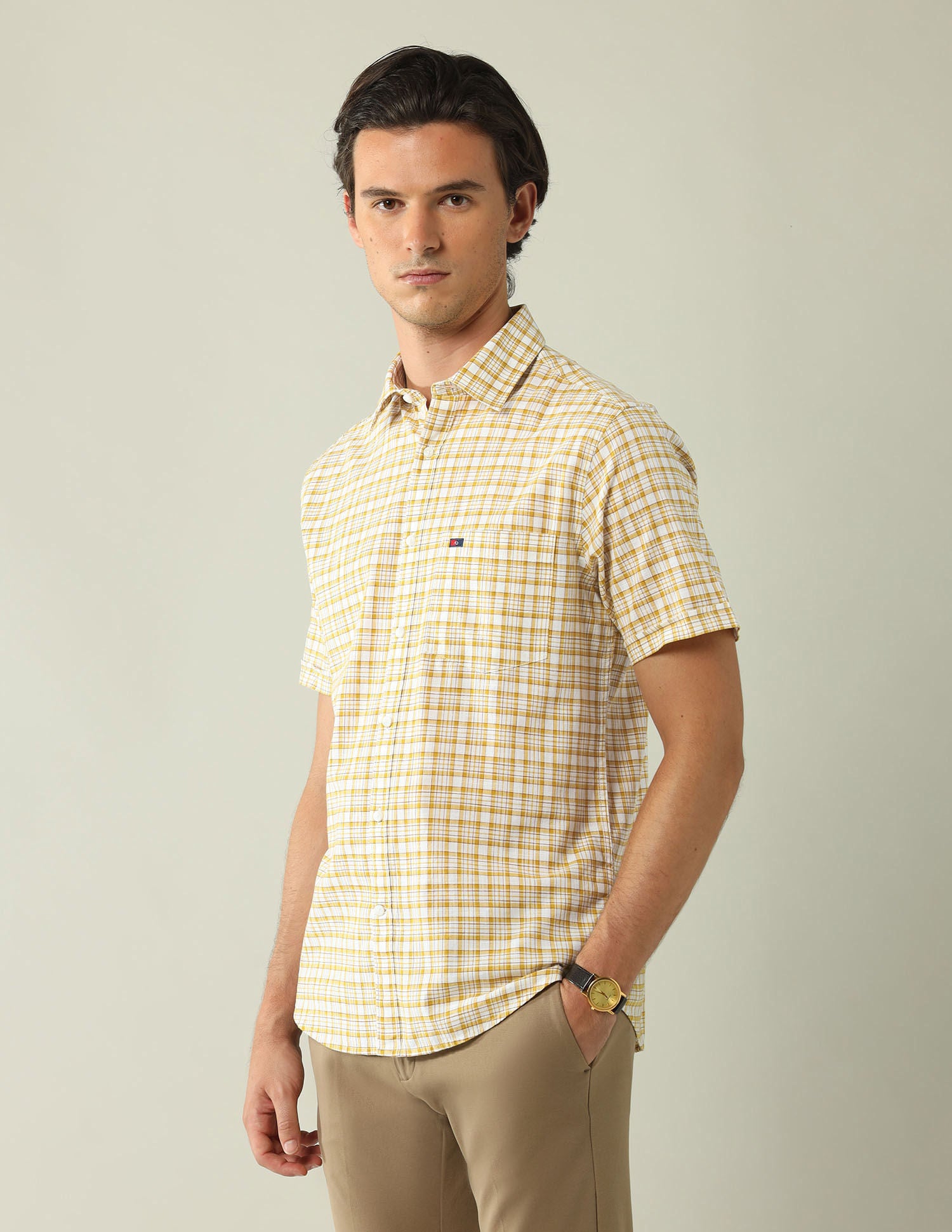 City Chronicles Modern Slim Fit Tartan Checked Shirt