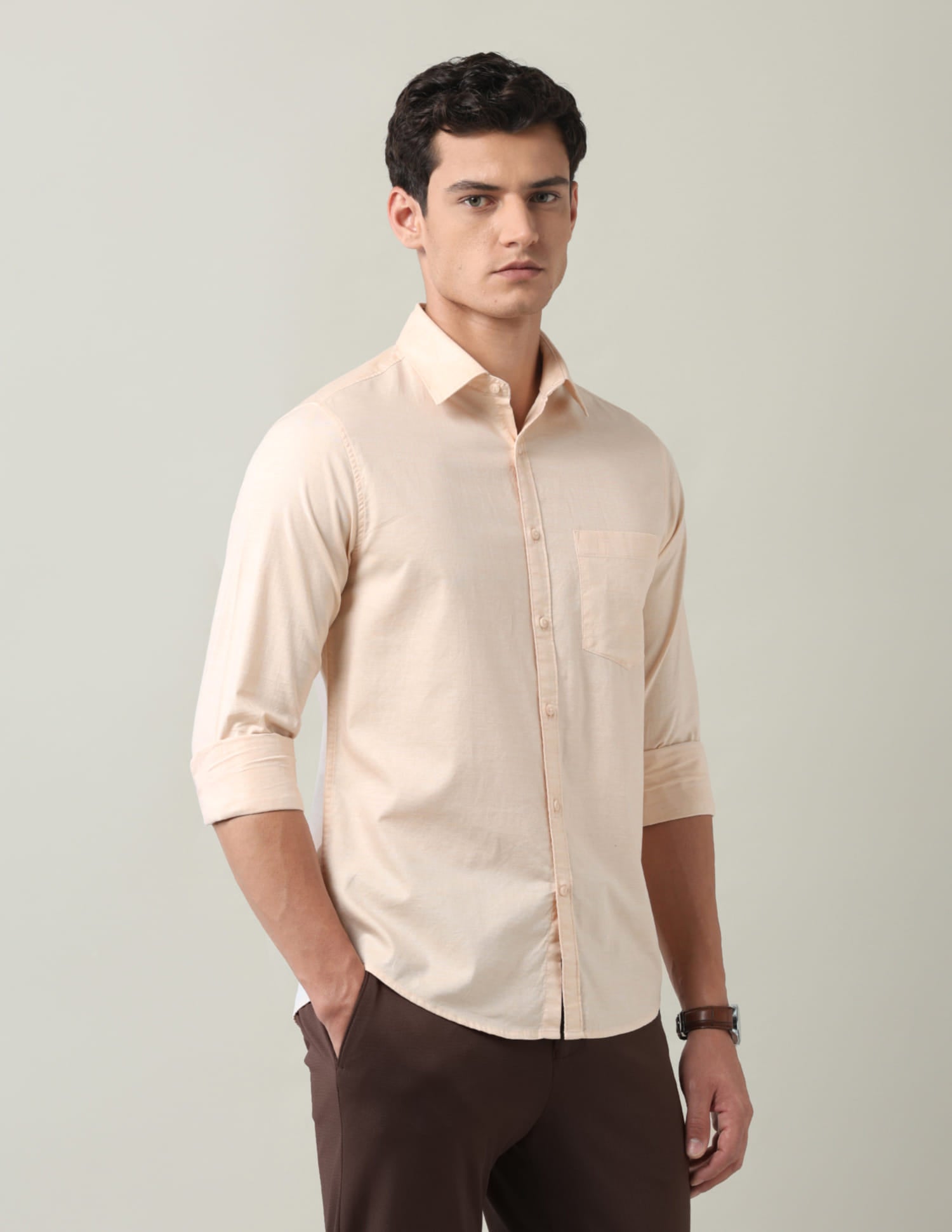 Solid Slim Fit Twill Shirt