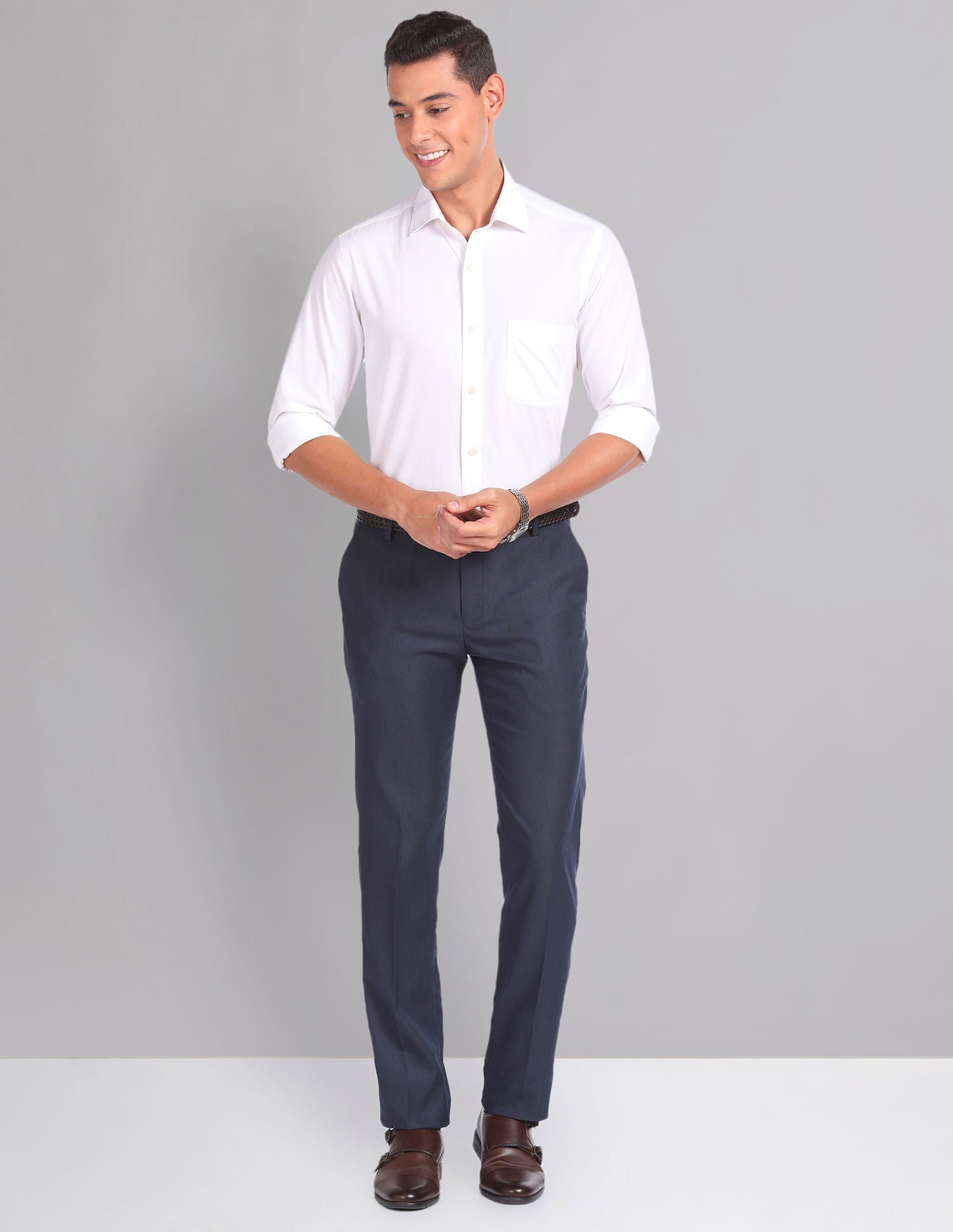 Smart Flex Slim Fit Formal Trousers