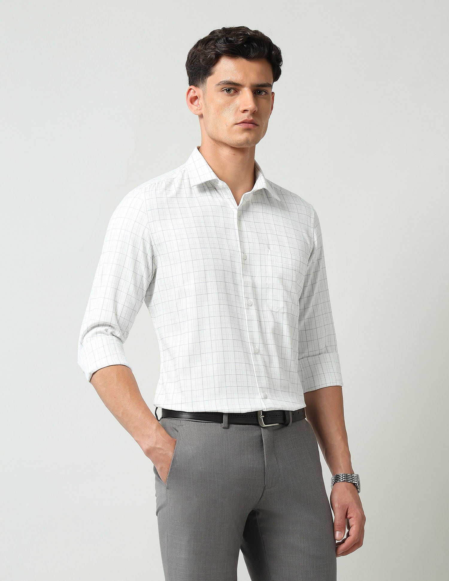 Stylish Textured Regular Fit Shirt
