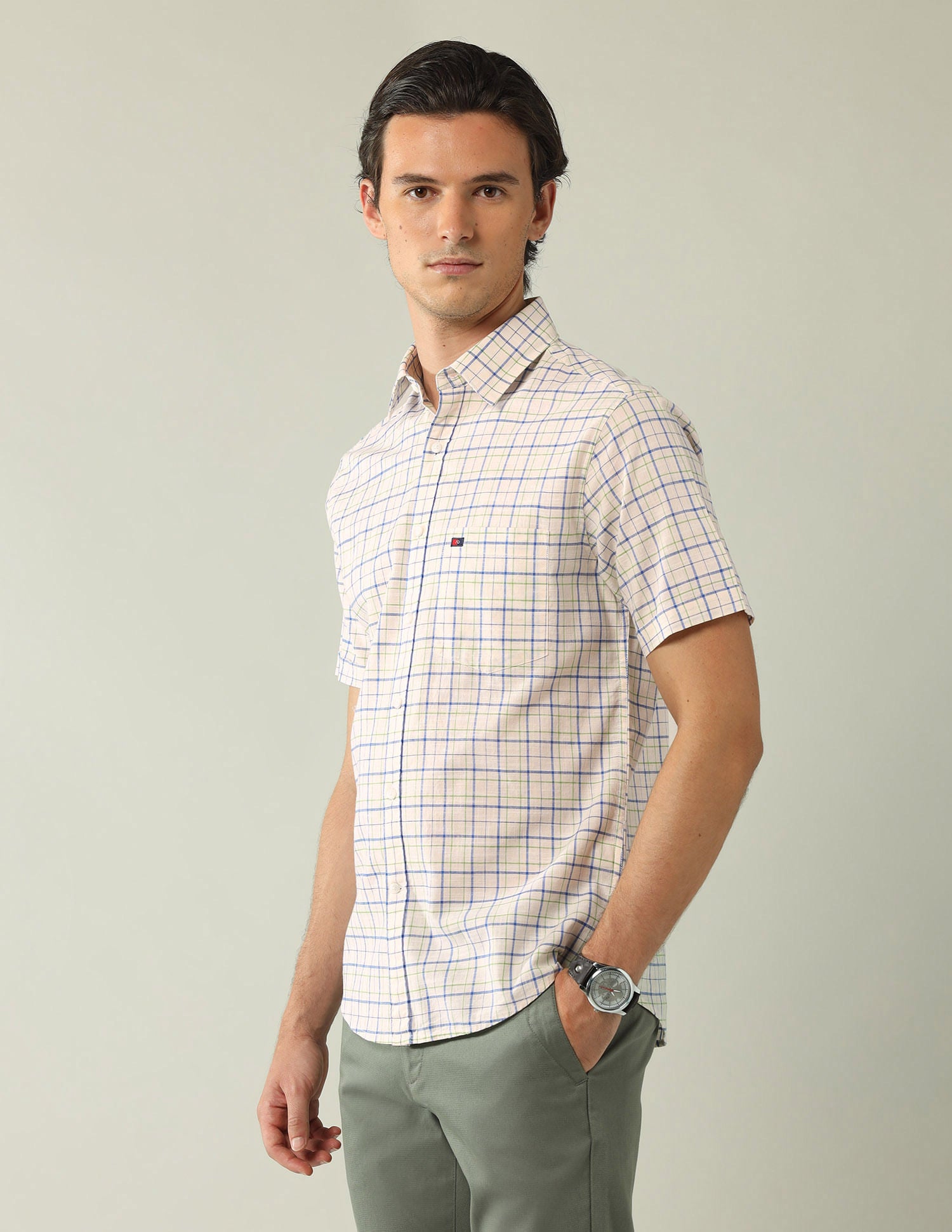City Chronicles Modern Slim Fit Tartan Checked Shirt