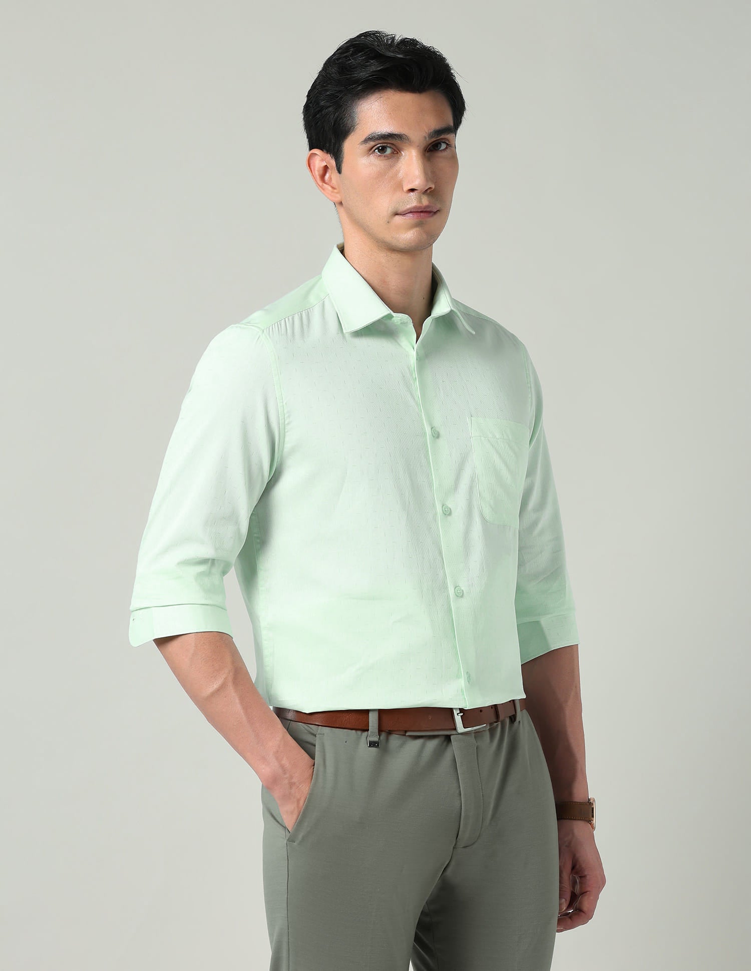 Power Pulse Solid Dobby Regular Fit Shirt