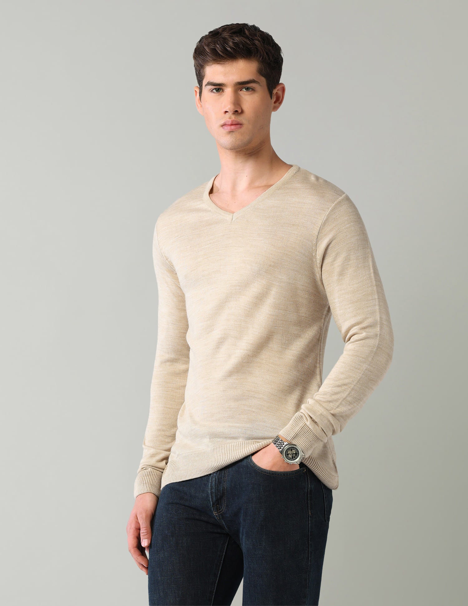 Solid Mens Sweater