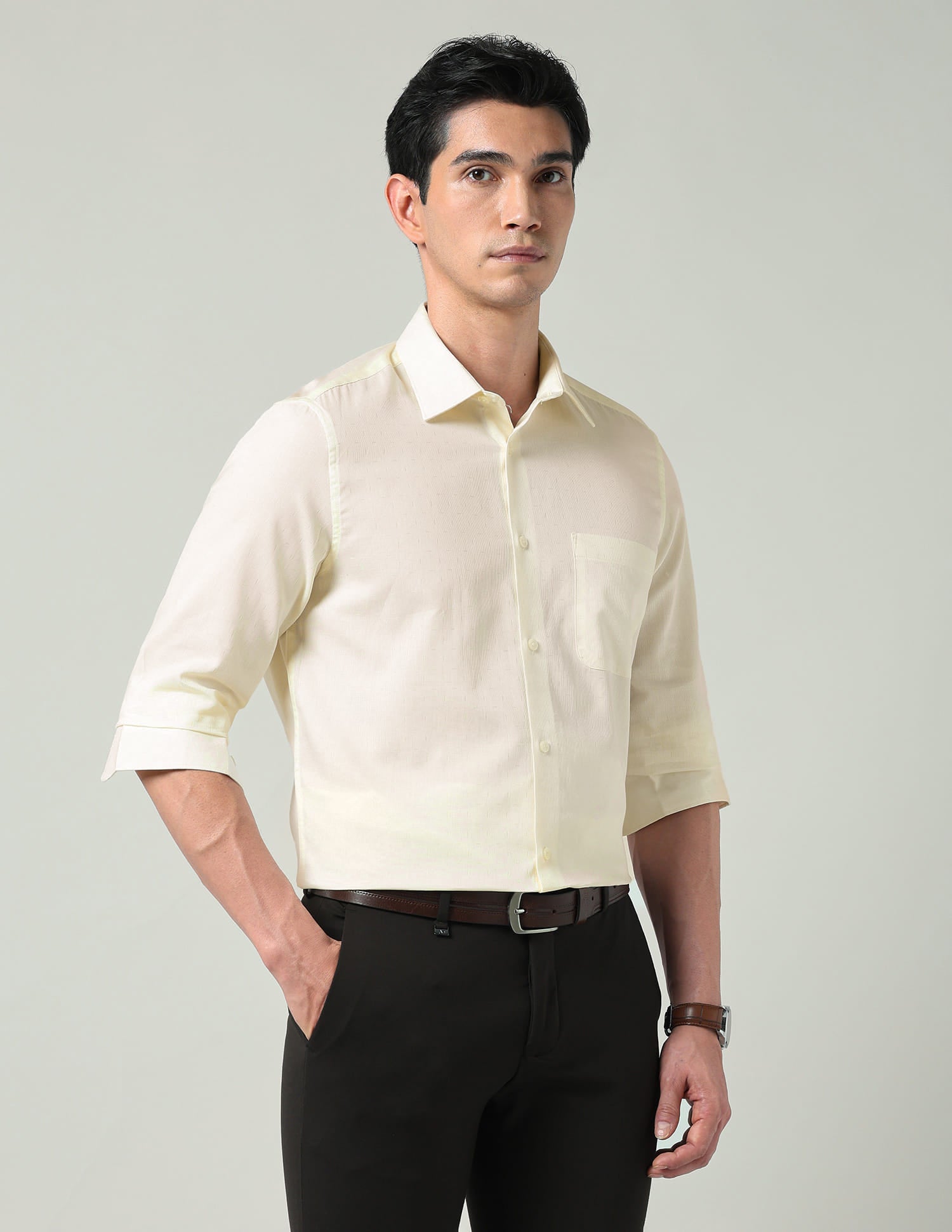 Power Pulse Solid Dobby Regular Fit Shirt