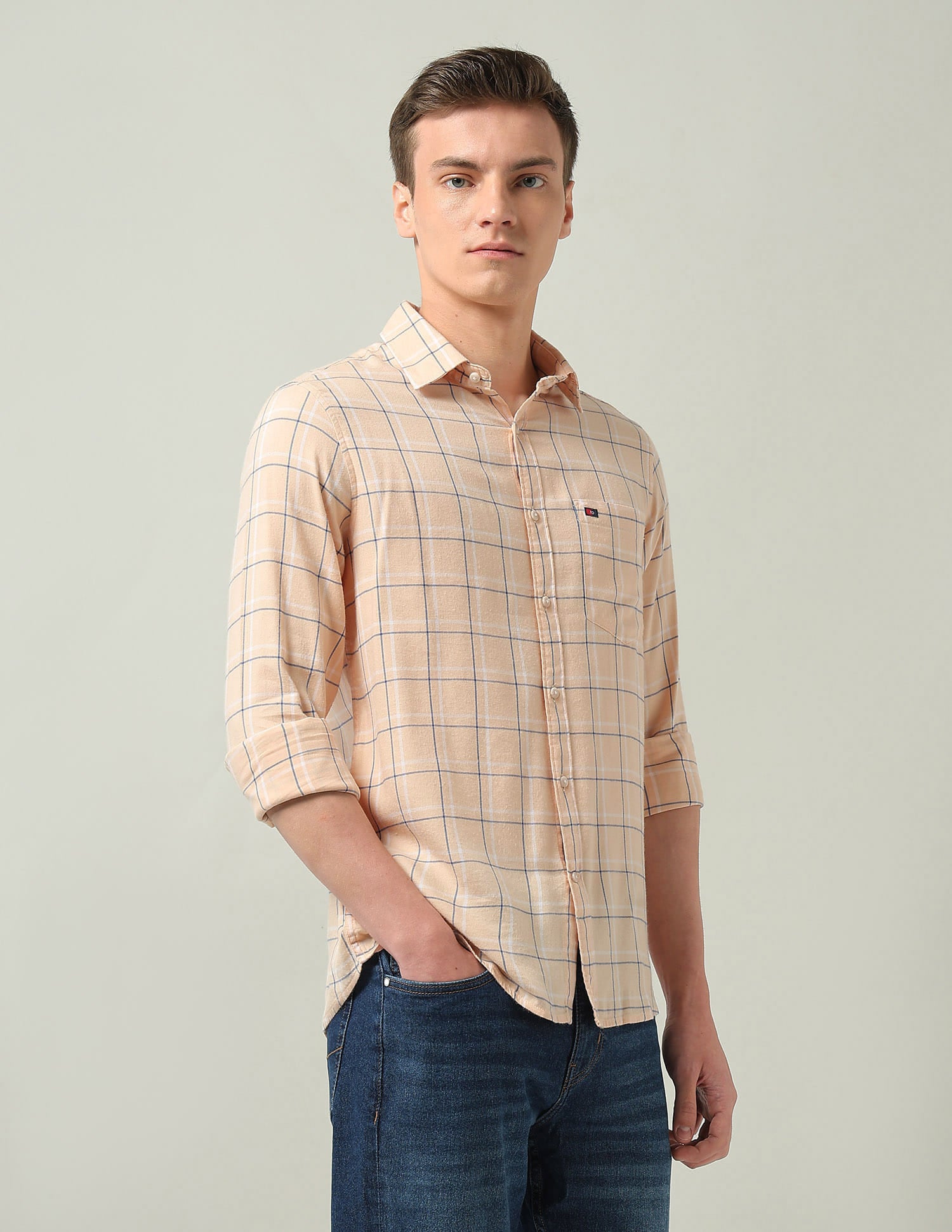Modern Slim Fit Checked Shirt
