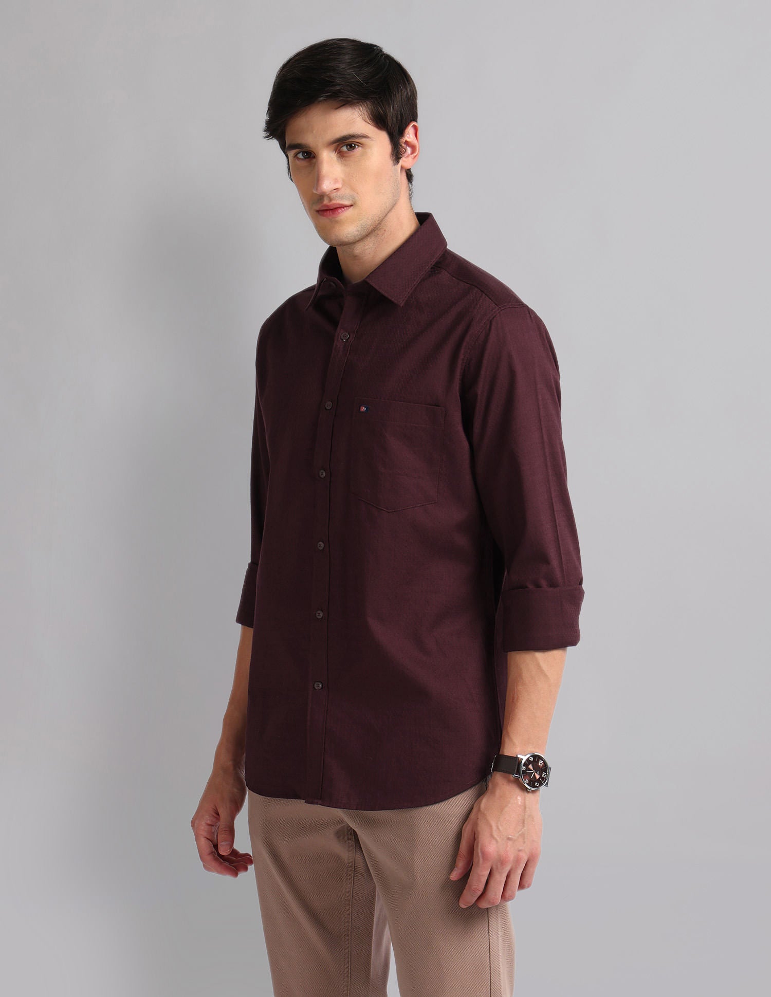Geometric Patterned Slim Fit Shirt