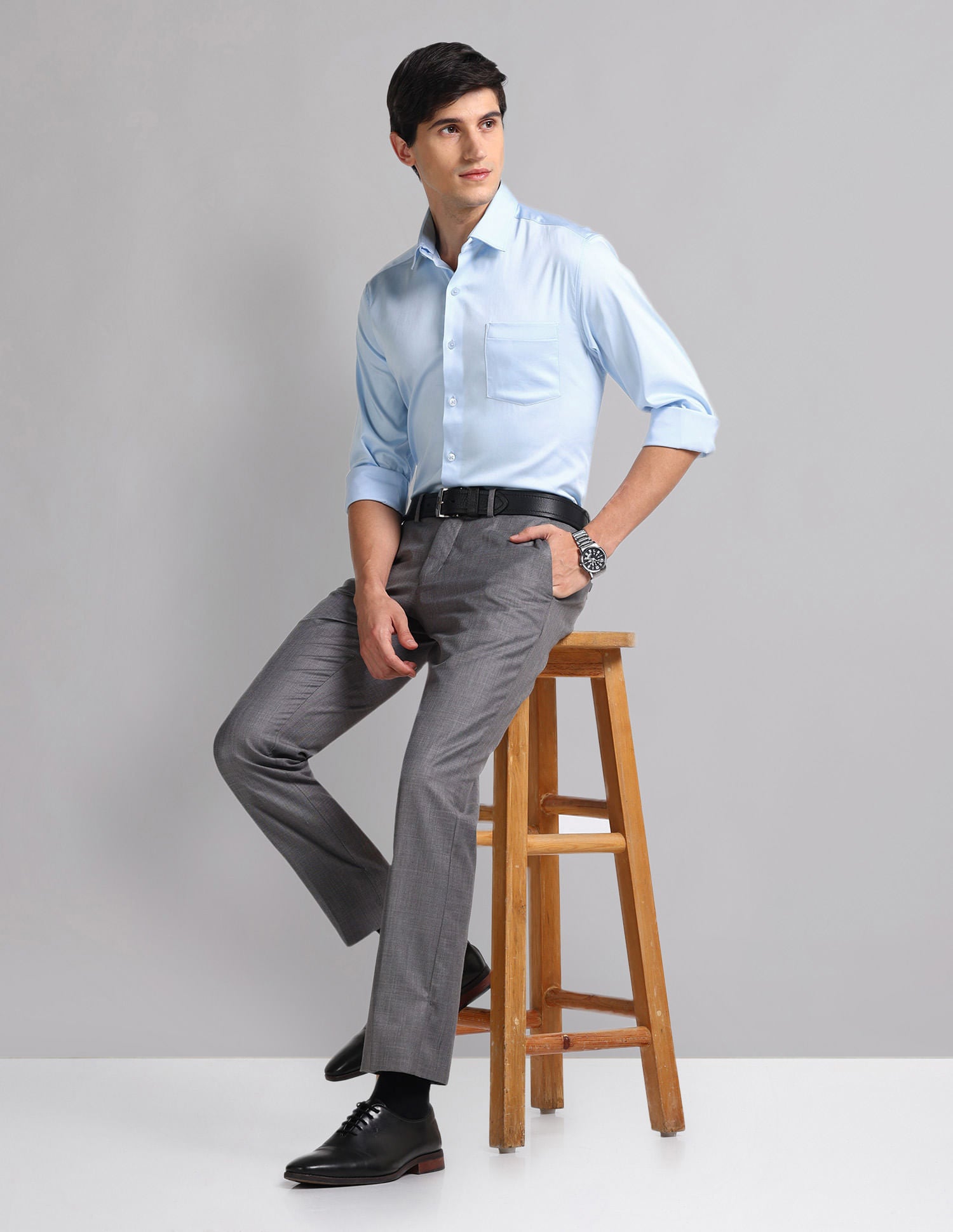 Effortlessly Stylish Multiple Collar Cotton Stretch Shirt