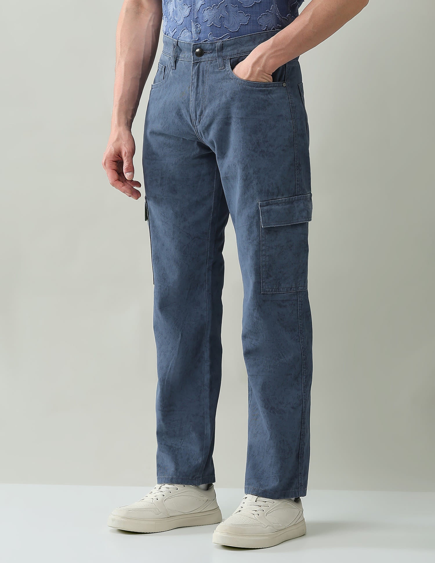 Textured Comfort Fit Cargos