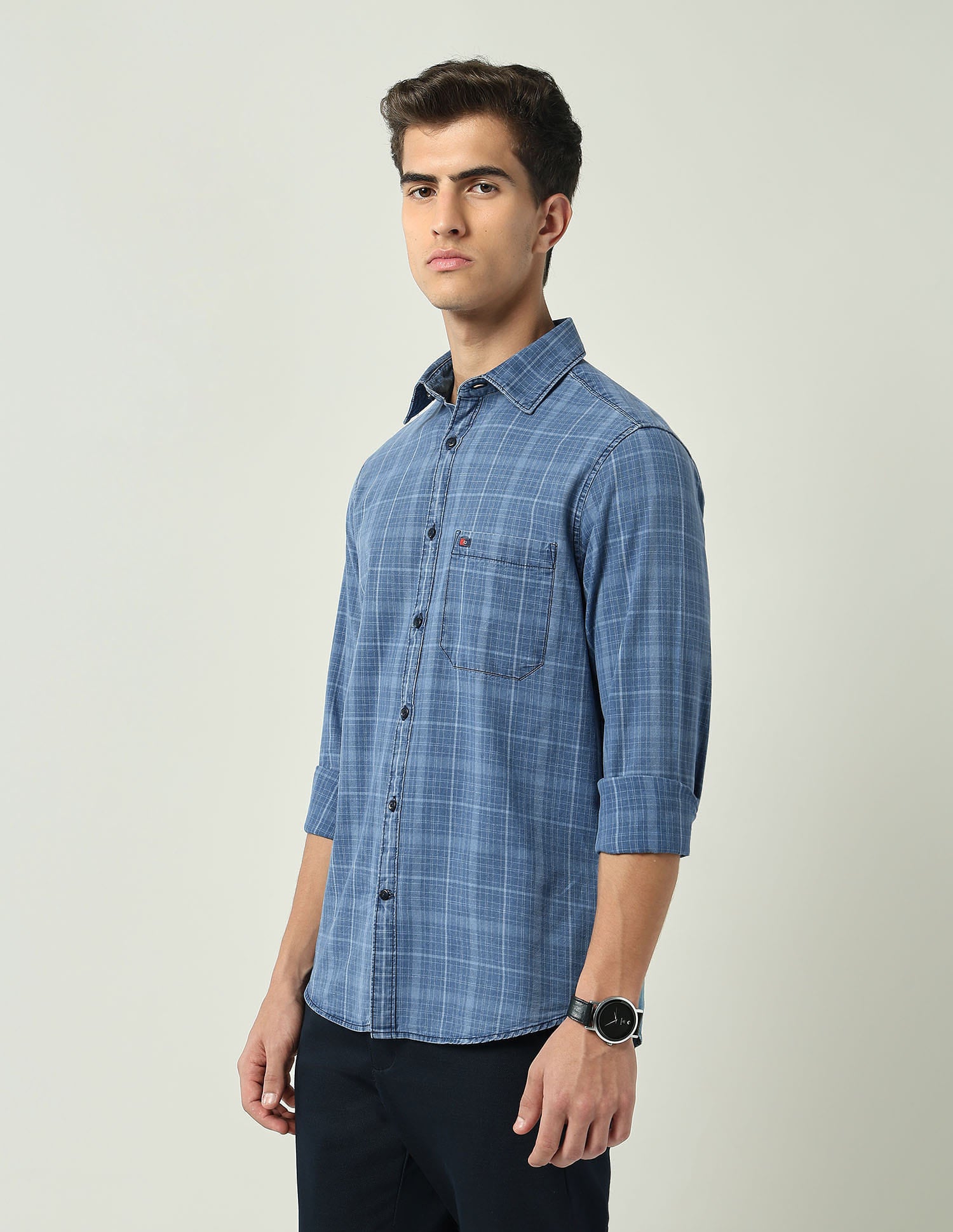City Chronicles Modern Slim Fit Tartan Checked Shirt