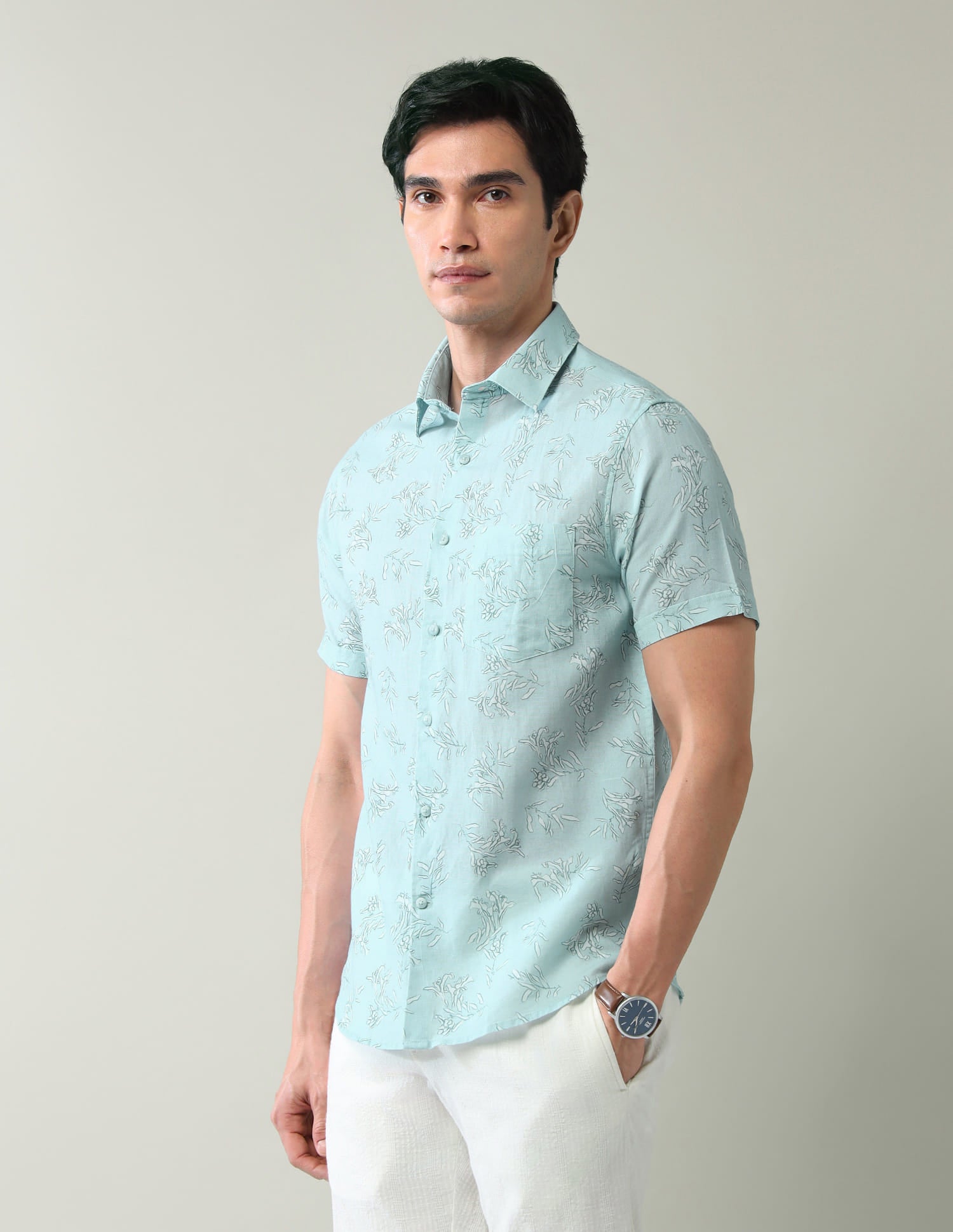 Paisley Powered Floral Printed Slim Fit Shirt