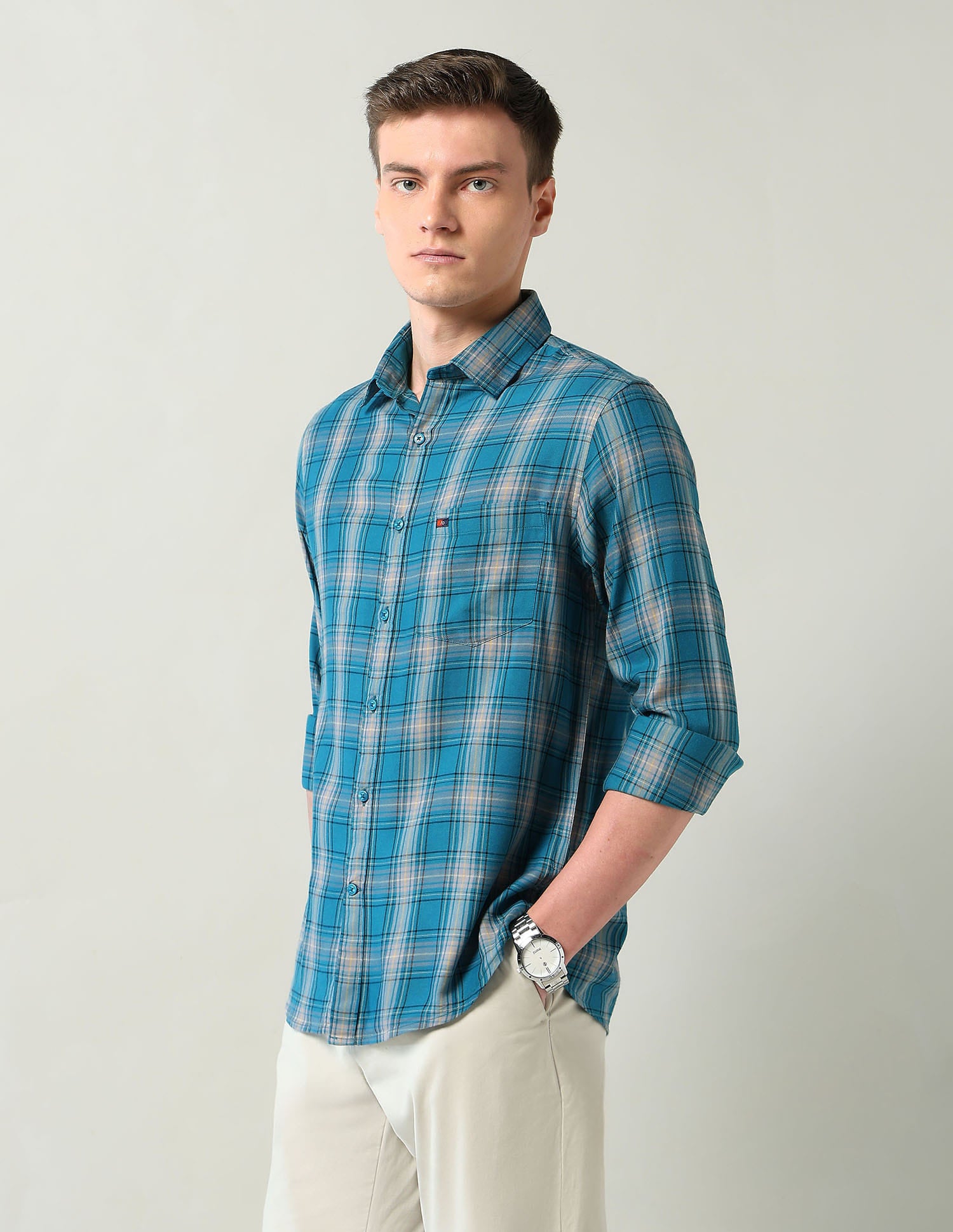 Modern Slim Fit Checked Shirt