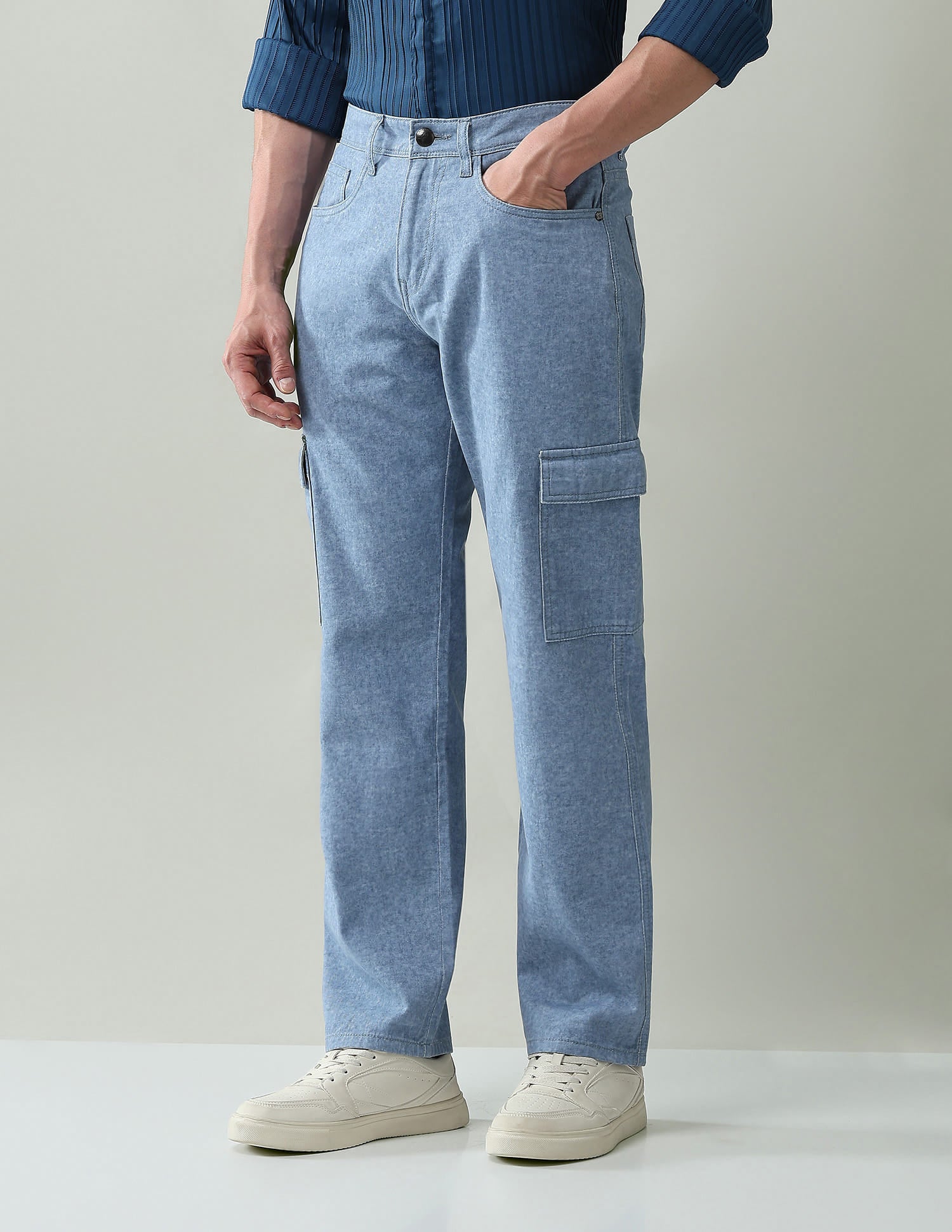 Textured Comfort Fit Cargos