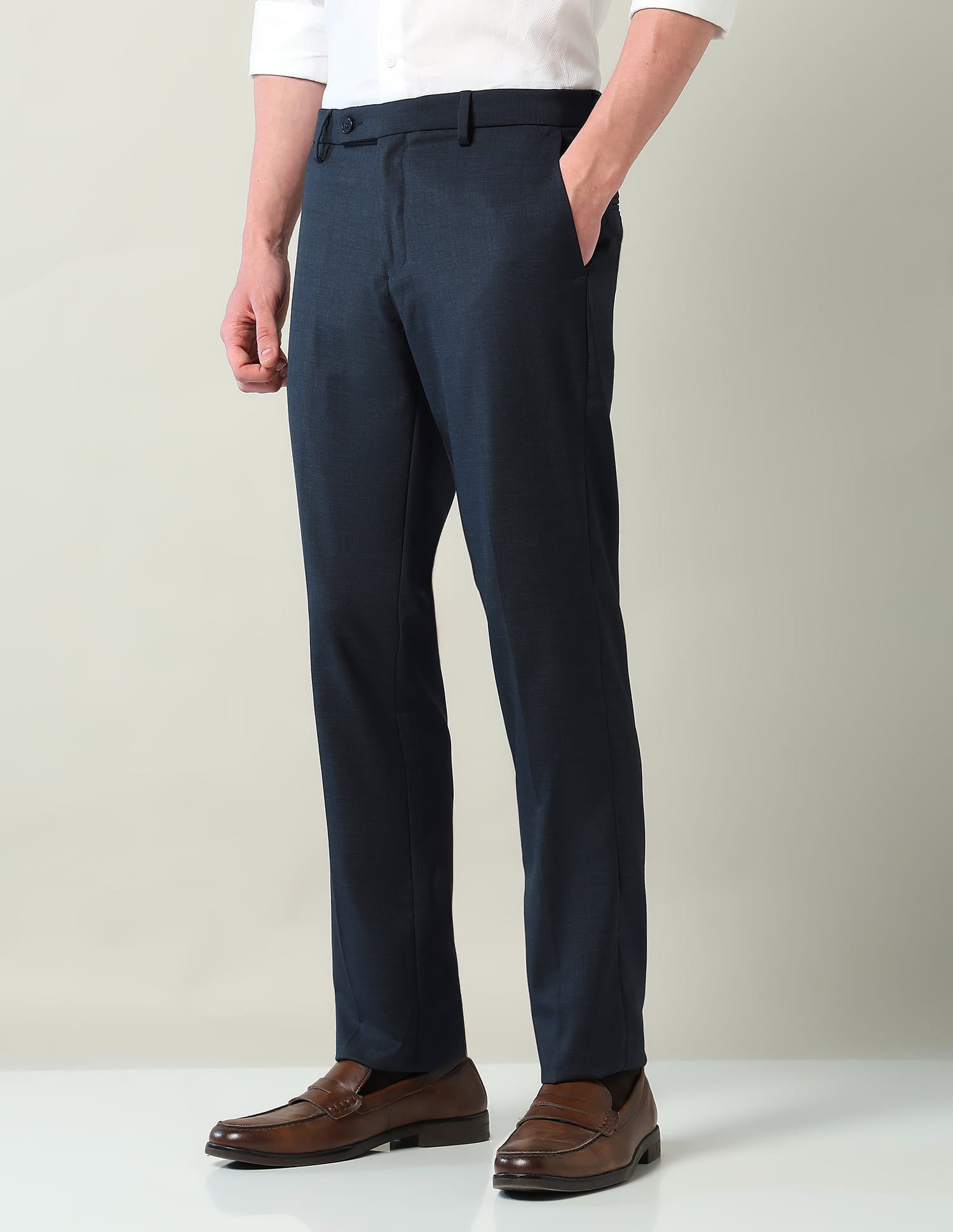 Mid Rise Regular Fit Formal Trousers