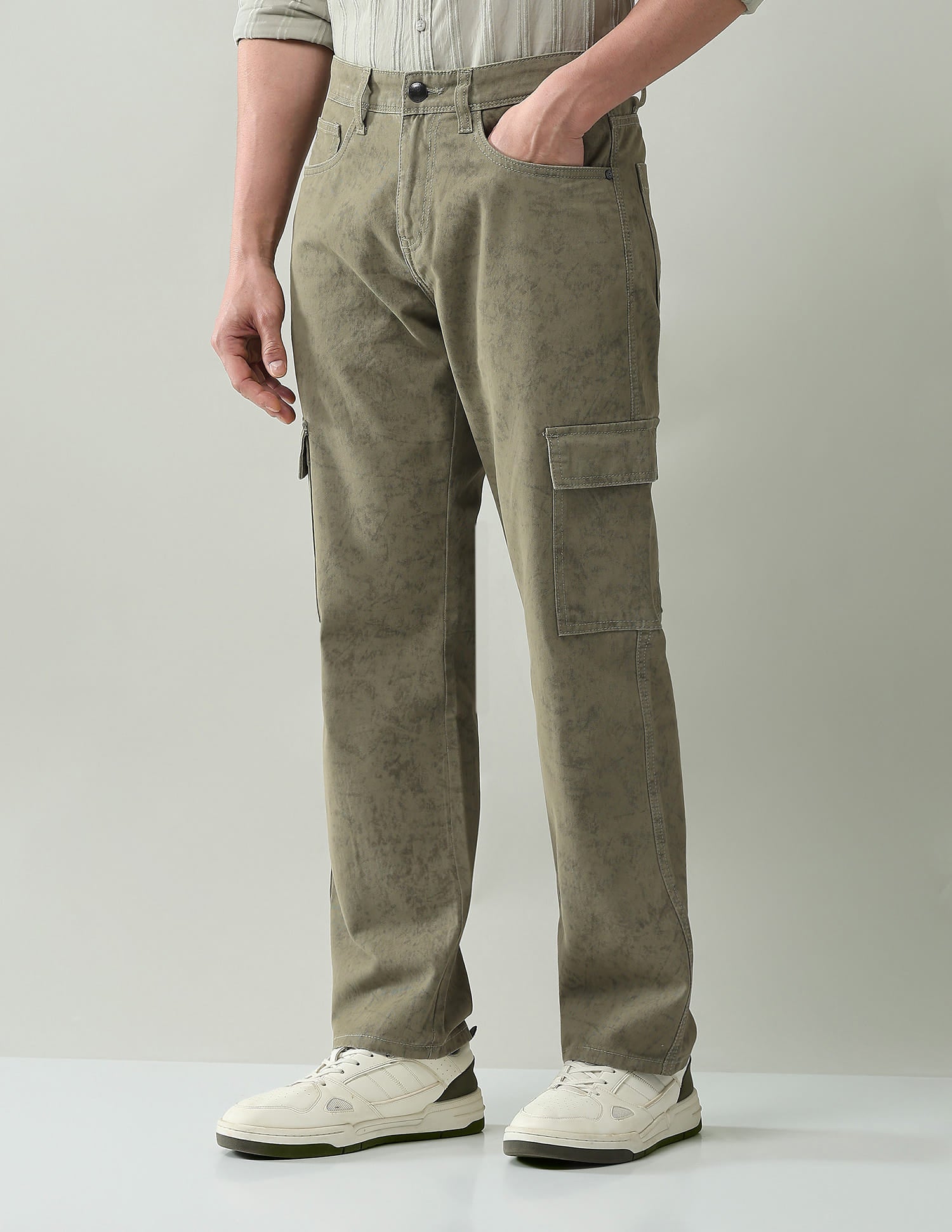 Textured Comfort Fit Cargos