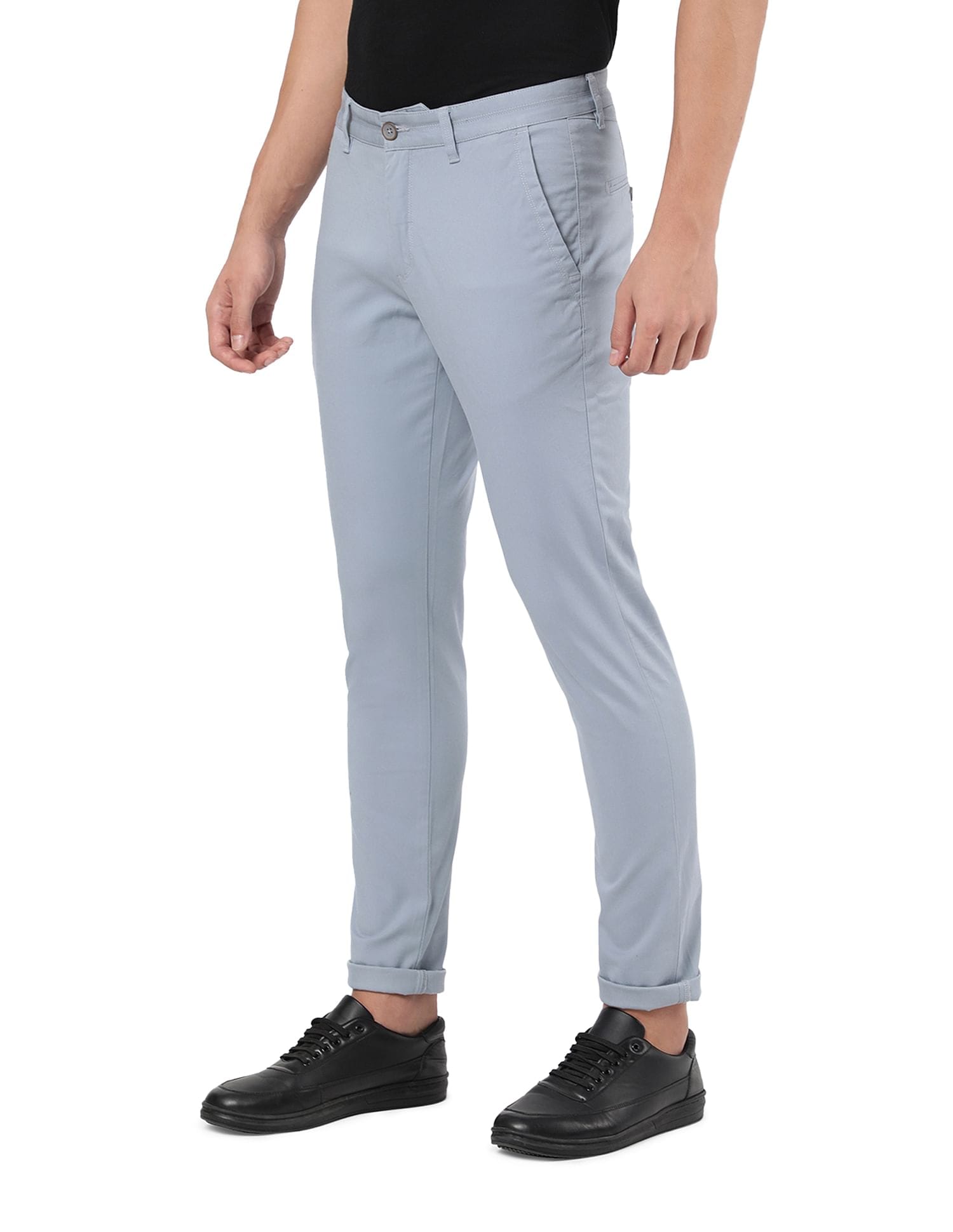 Regular Fit Flat Front Casual Chinos