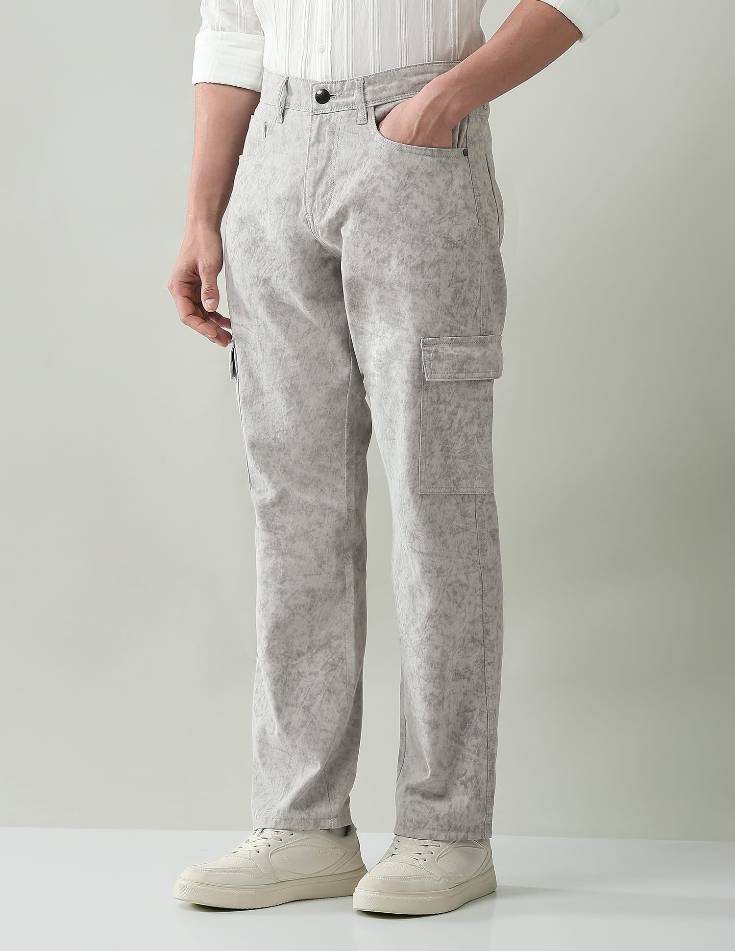 Textured Comfort Fit Cargos