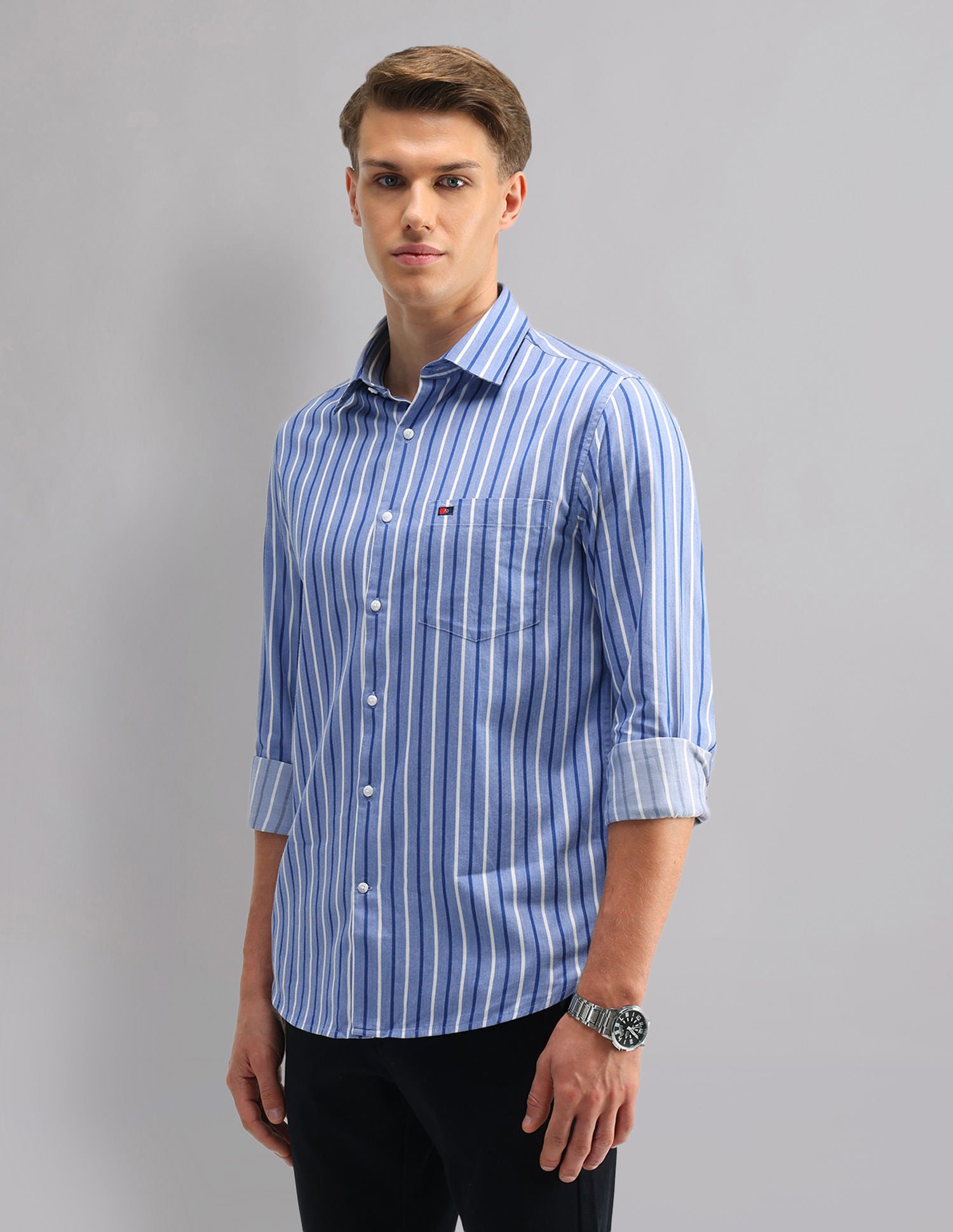 Stylish Modern Slim Fit Striped Shirt