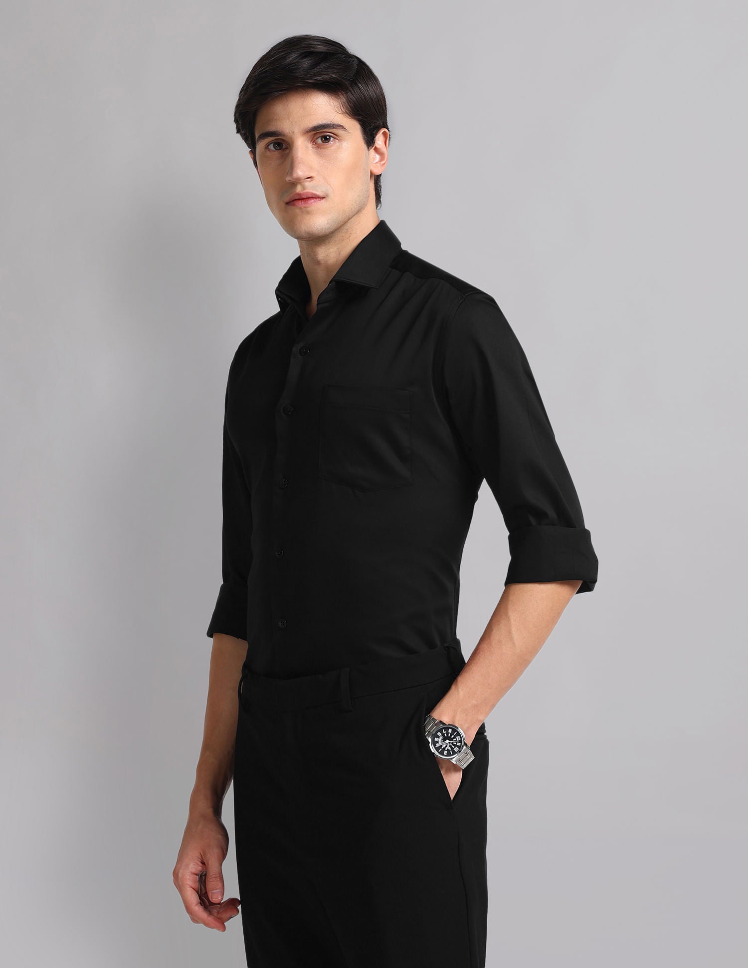 Classic-Coded Convertible 3 Collar Modern Fit Shirt
