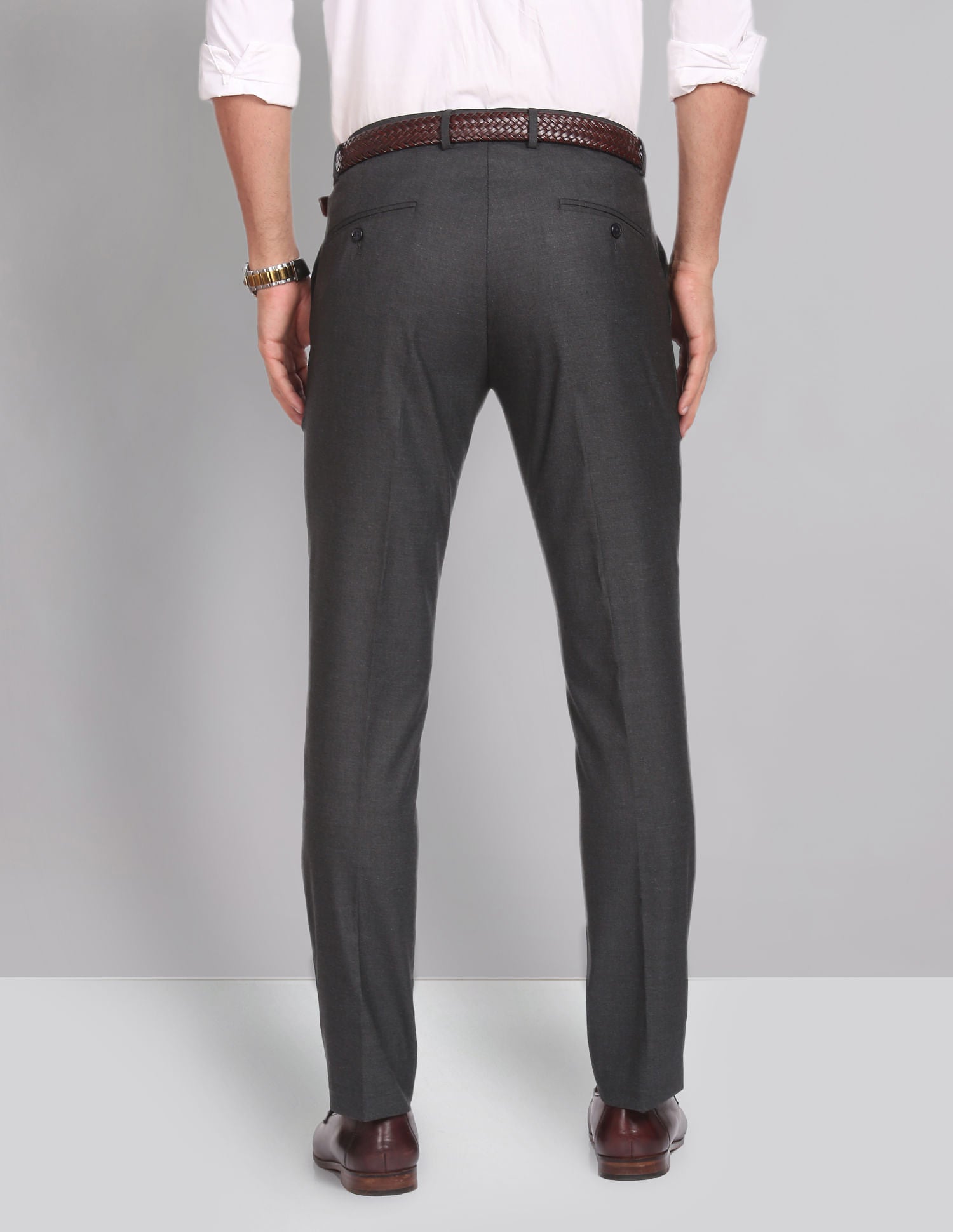Stylish Smart Waist Heathered Formal Trousers