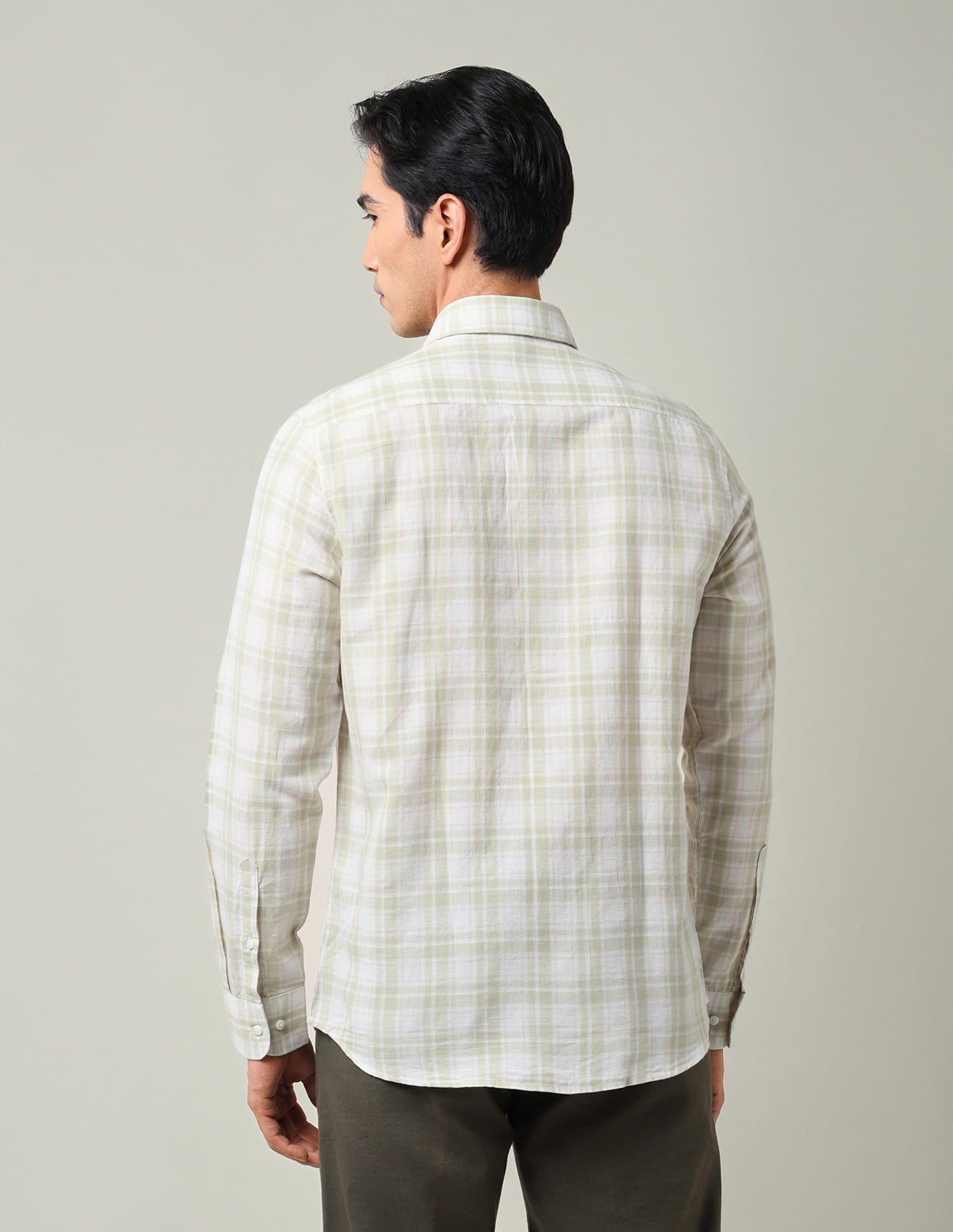 Regular Plaid Checked Slim Fit Shirt