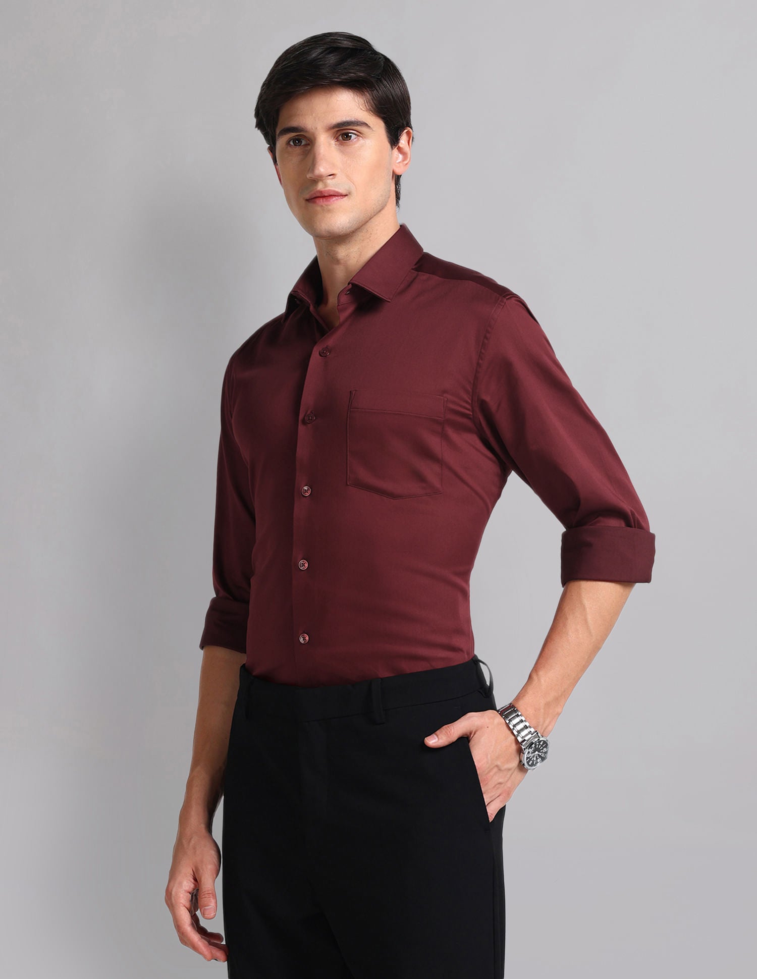 Office Essential Stretch Twill 3 Collar Formal Shirt