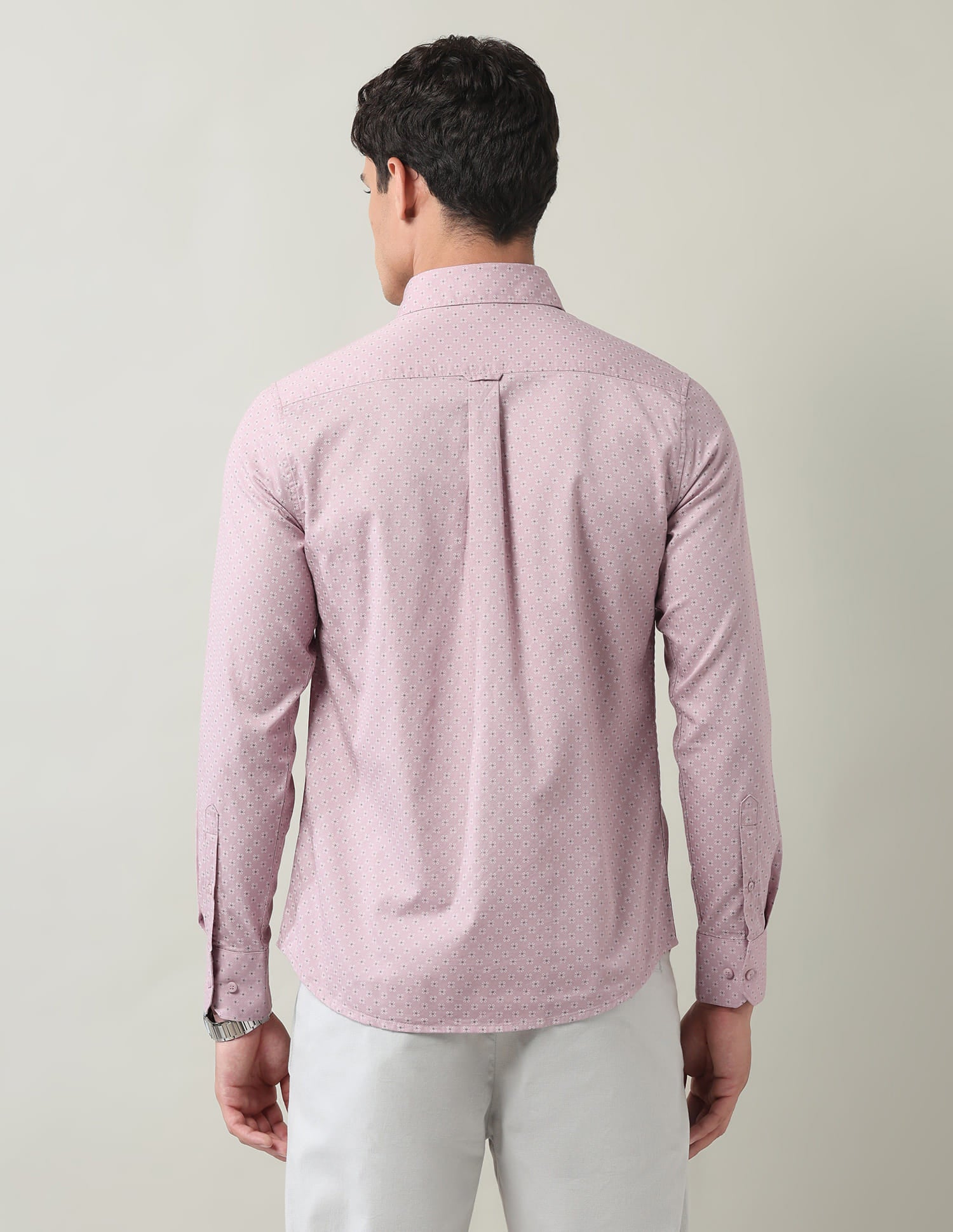 Everyday Luxe Floral Printed Slim Fit Twill Shirt