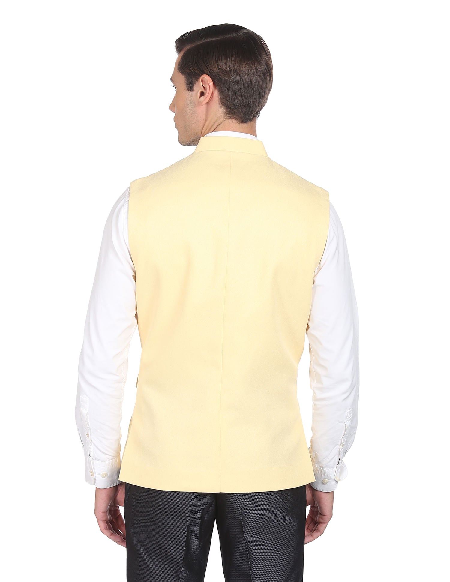 Fashion-Edged Textured Tailored Regular Fit Nehru Jacket