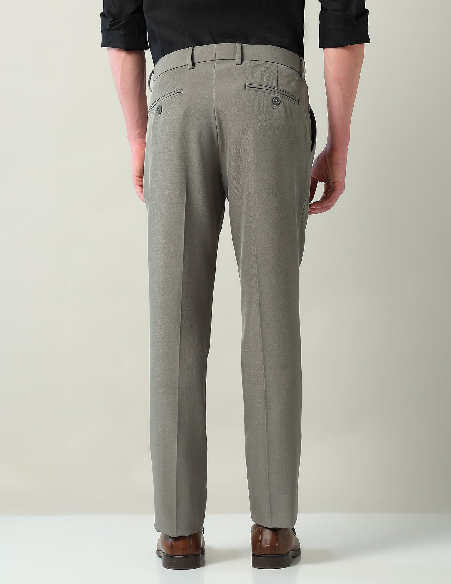 Mid Rise Pleated Formal Trousers