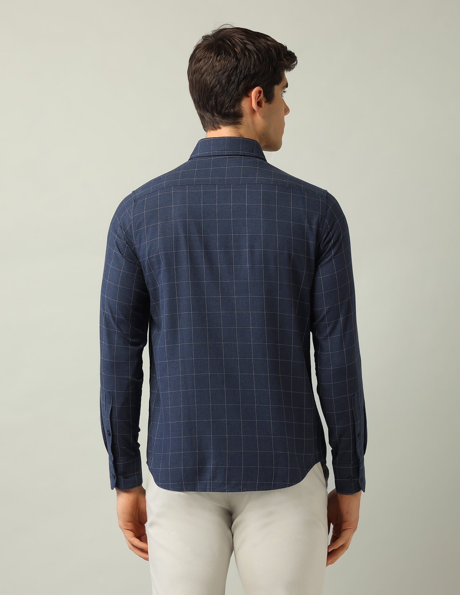 Windowpane Checked Modern Slim Fit Shirt