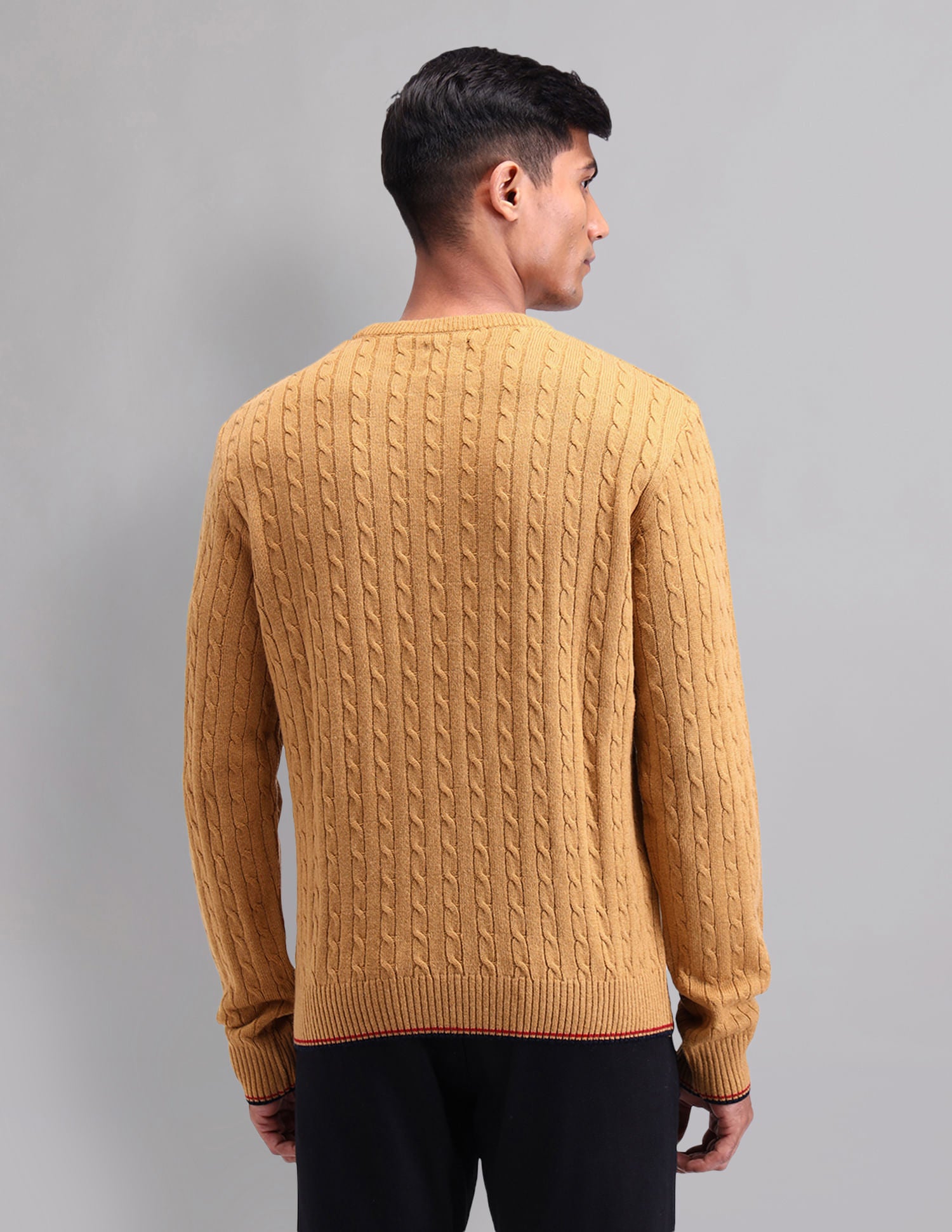 Elevated Essential Modern Slim Fit Patterned Knit Sweater