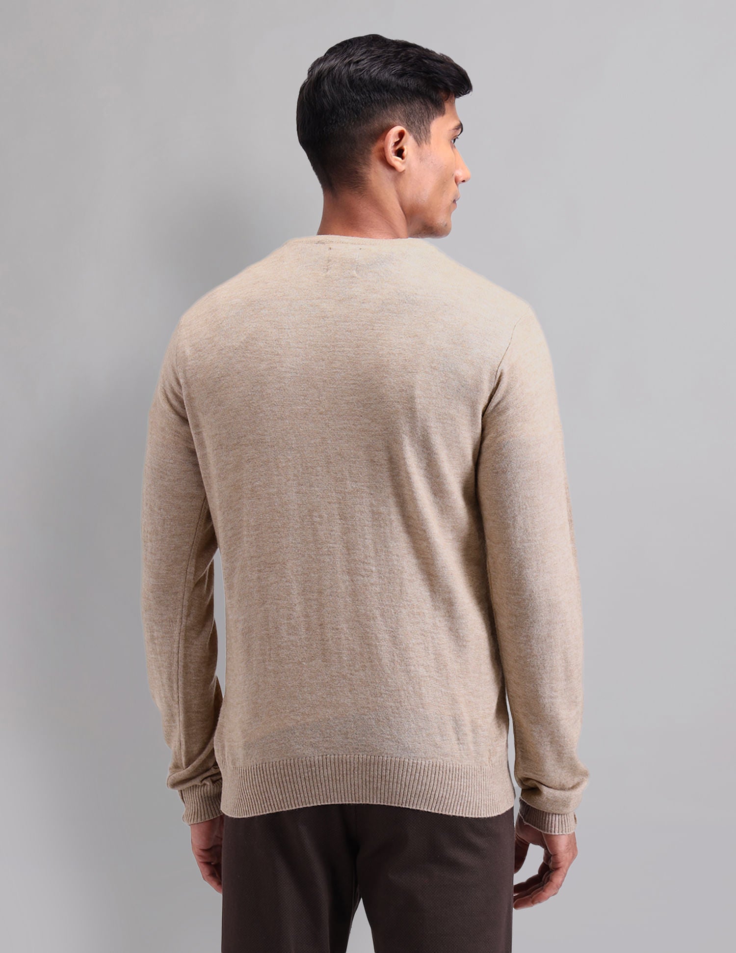 Elevated Essential Modern Slim Fit Patterned Knit Sweater