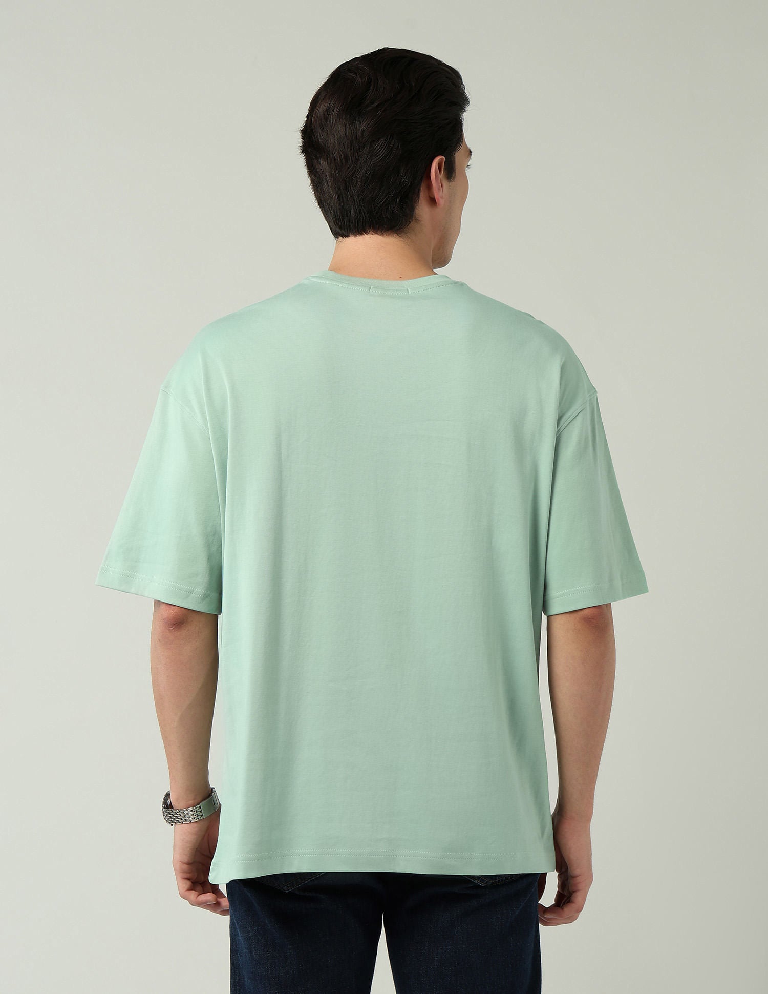 Street-Style Oversized Fit Solid T-Shirt