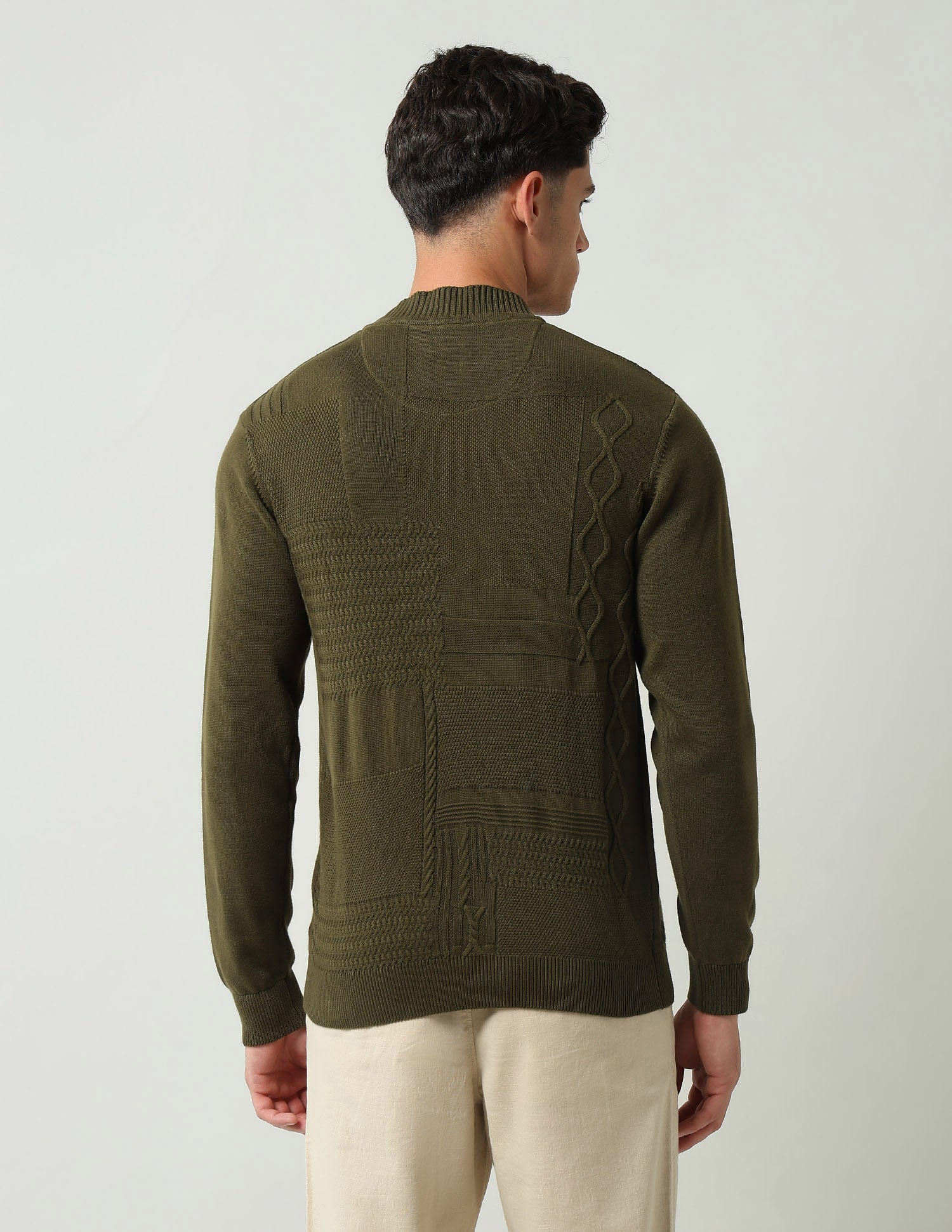 Styled-Edged Modern Slim Fit Textured Sweater