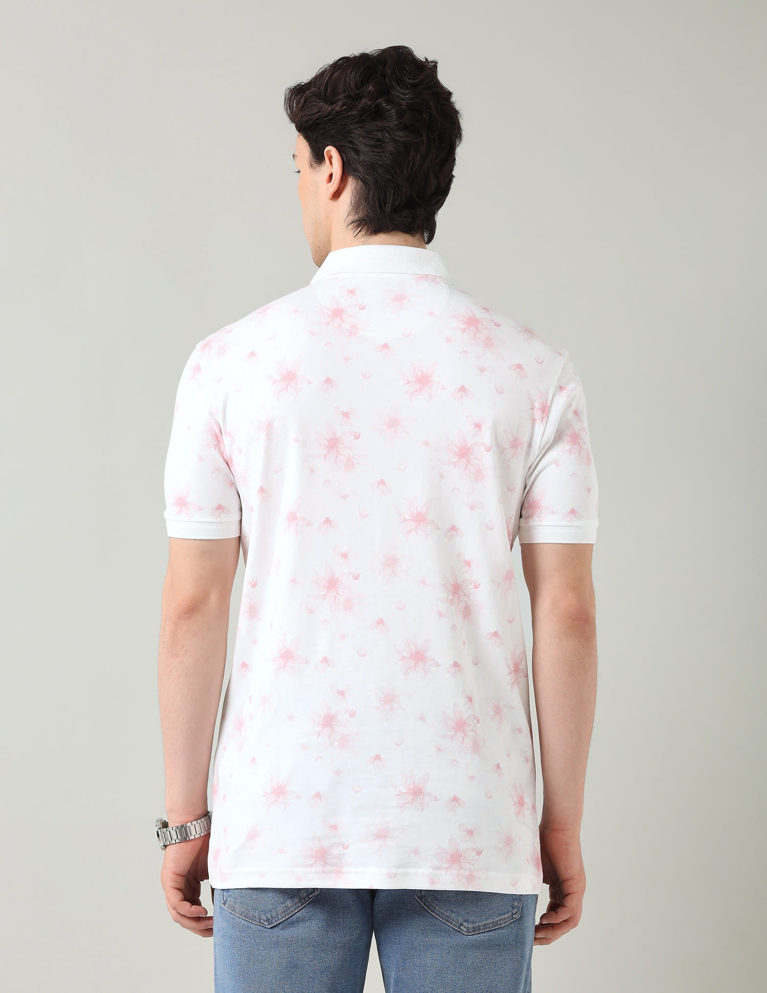 Abstract Printed Regular Fit Polo Shirt