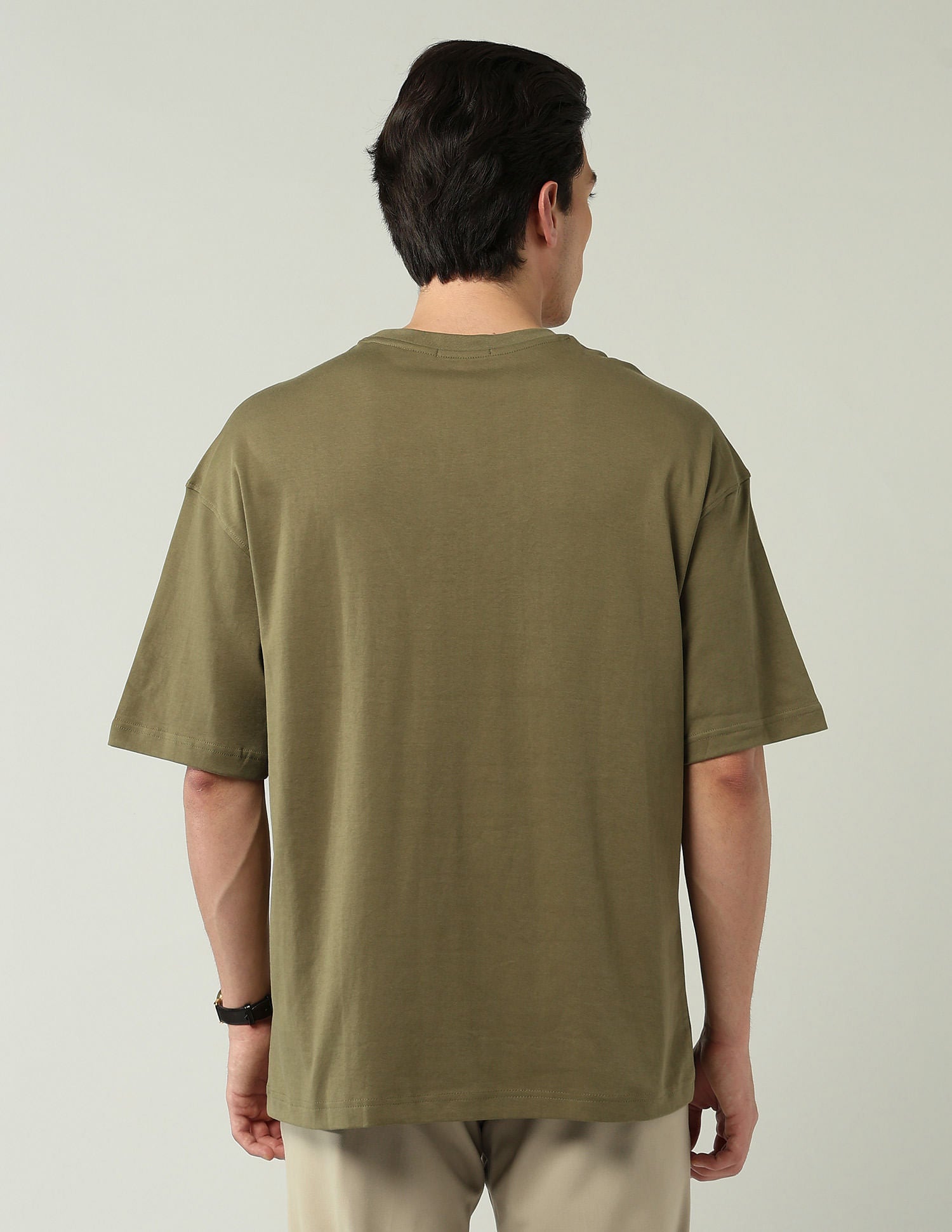 Street-Style Oversized Fit Solid T-Shirt