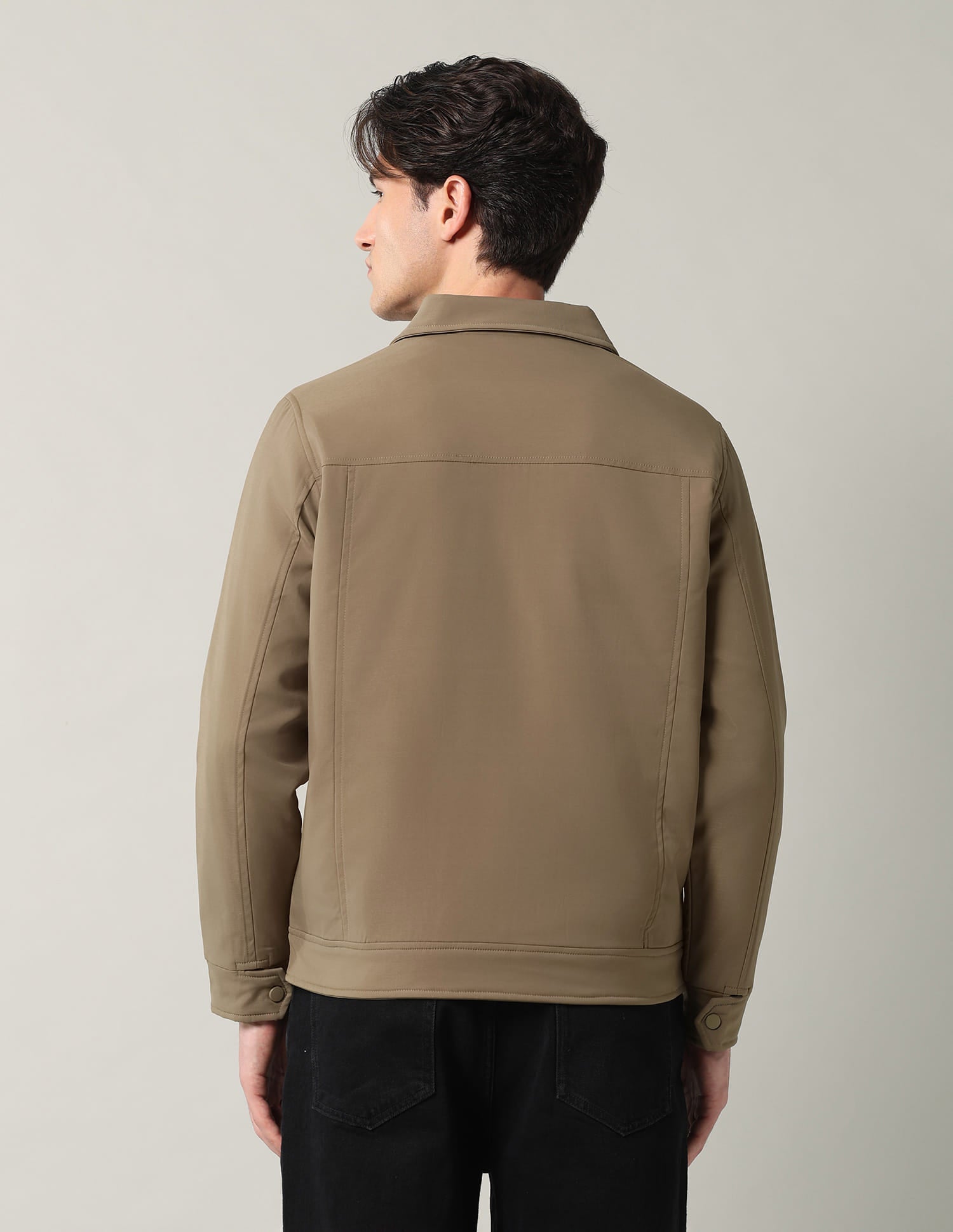 Solid Regular Fit Reversible Jacket