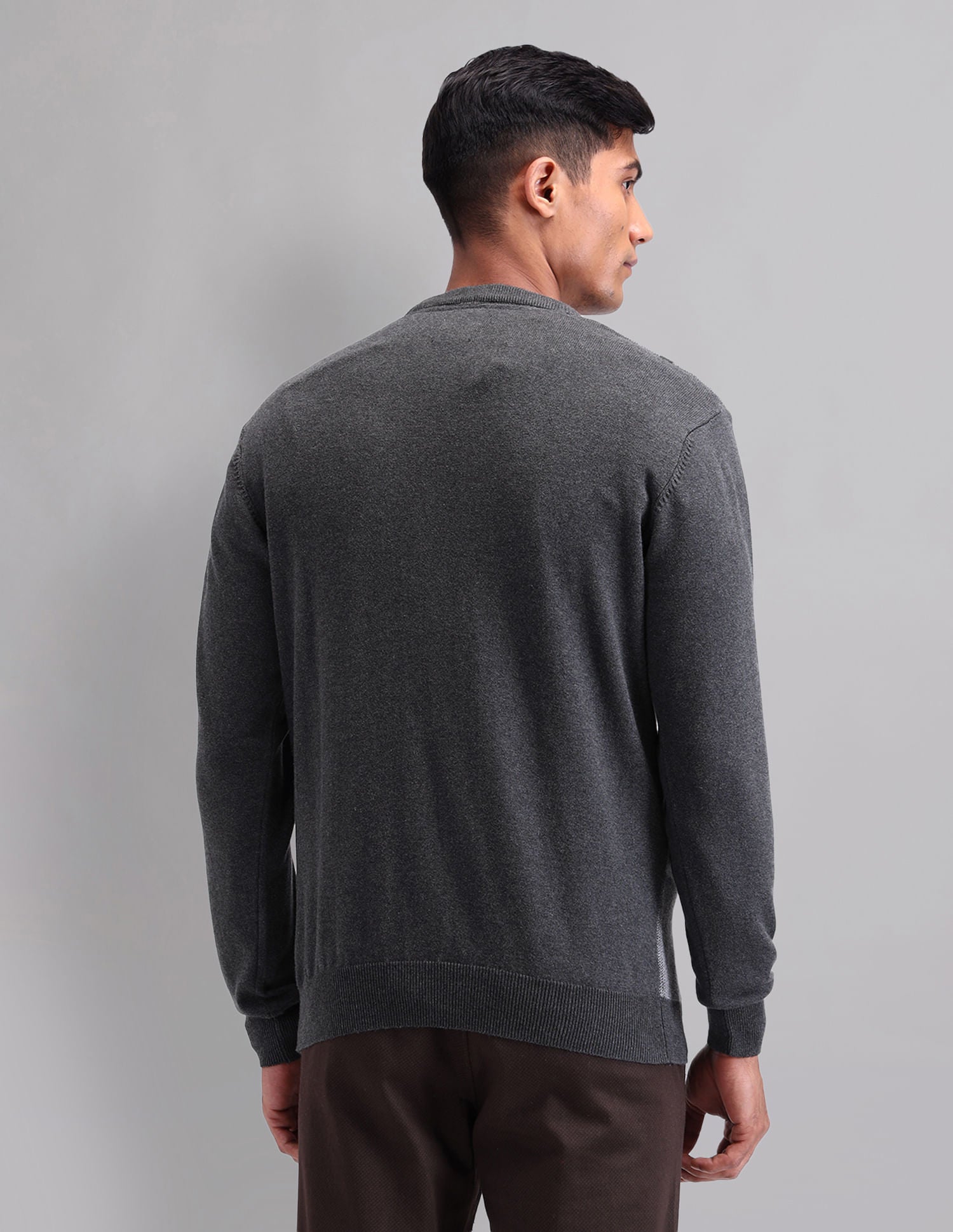 Elevated Essential Modern Slim Fit Patterned Knit Sweater