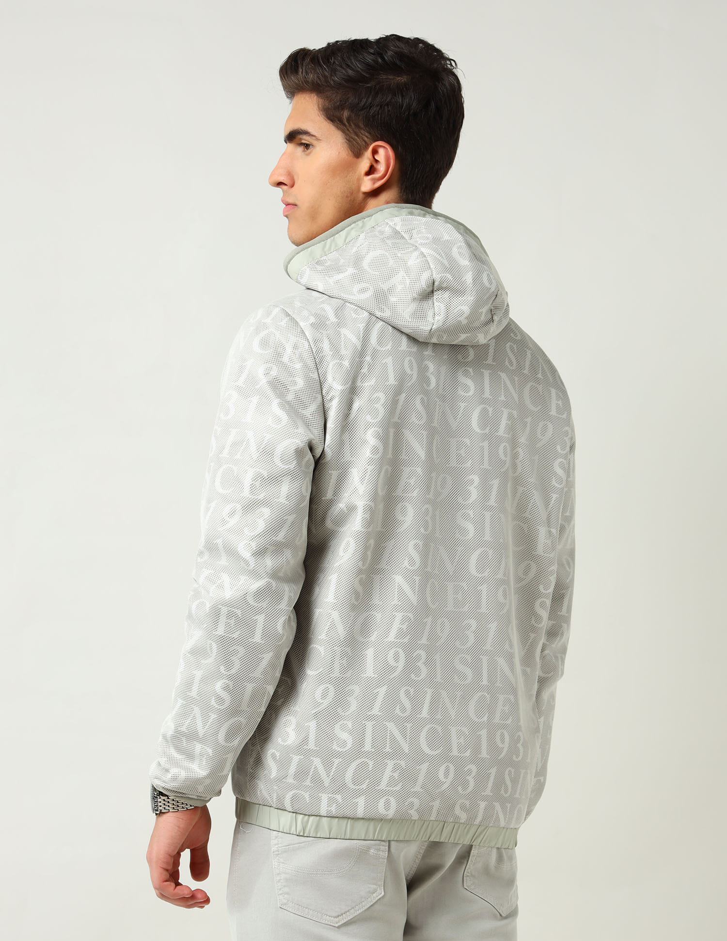 Modern Slim Fit Printed Padded Jacket