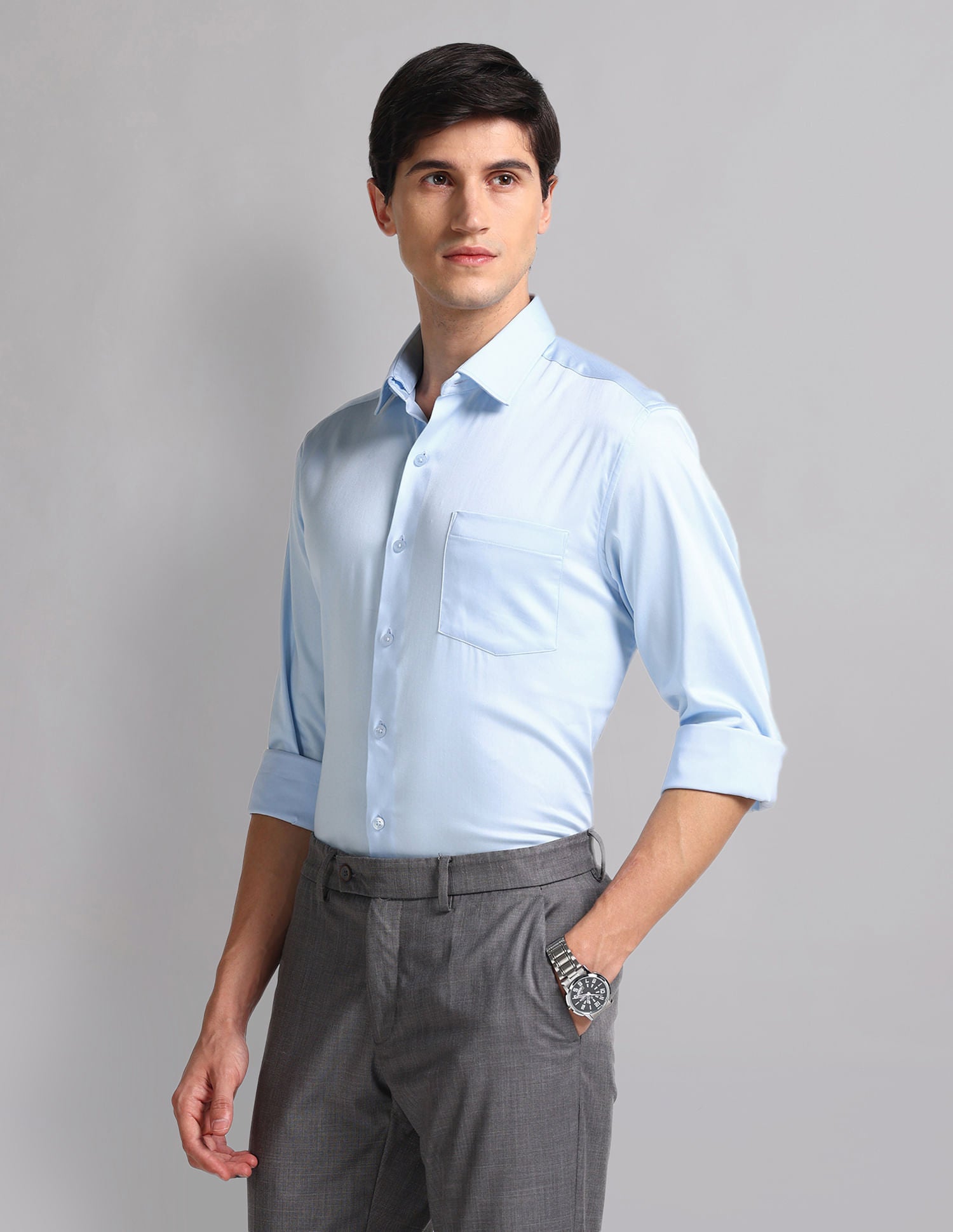 Effortlessly Stylish Multiple Collar Cotton Stretch Shirt