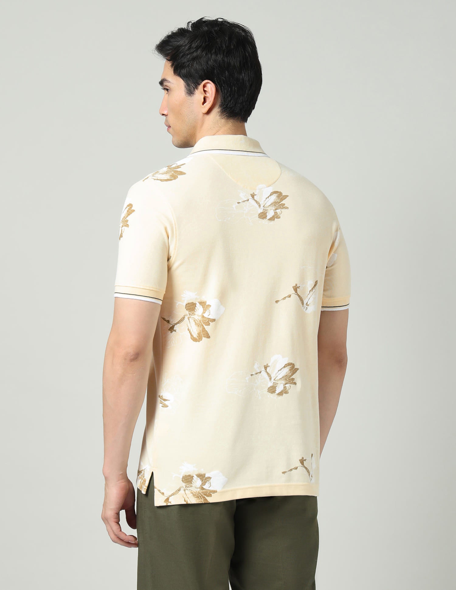 Vogue Fit Floral Printed Slim Fit Polo Shirt