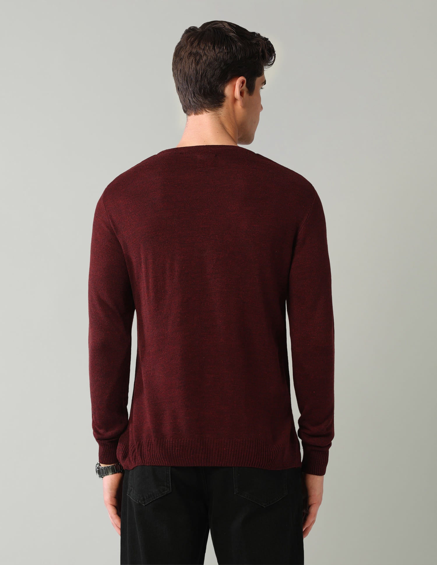 Patterned Knit Mens Sweater