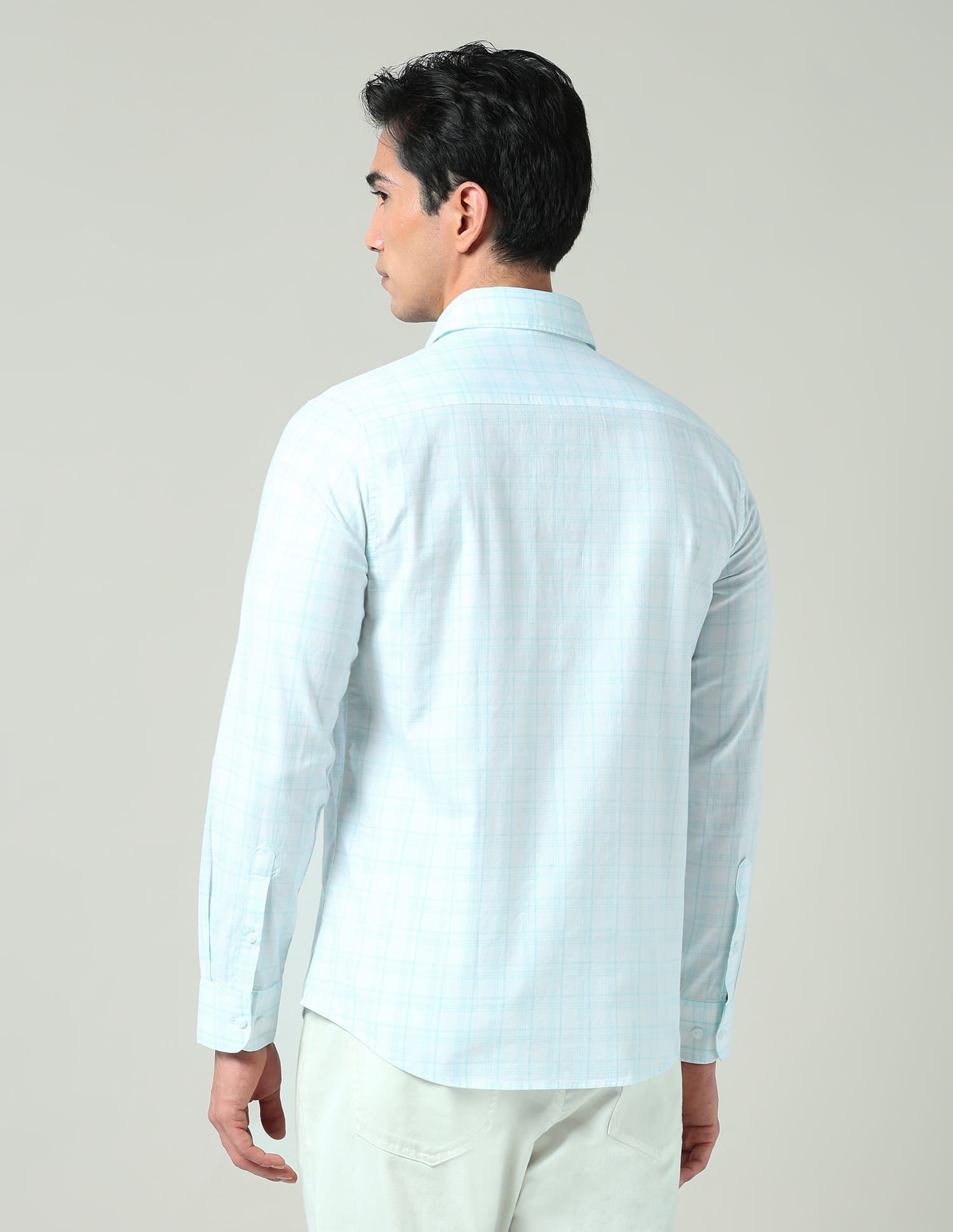 Contemporary Windowpane Checked Slim Fit Shirt