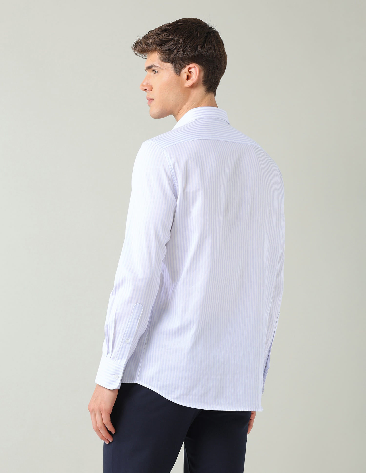 Vertical Striped Dobby Weave Regular Fit Shirt