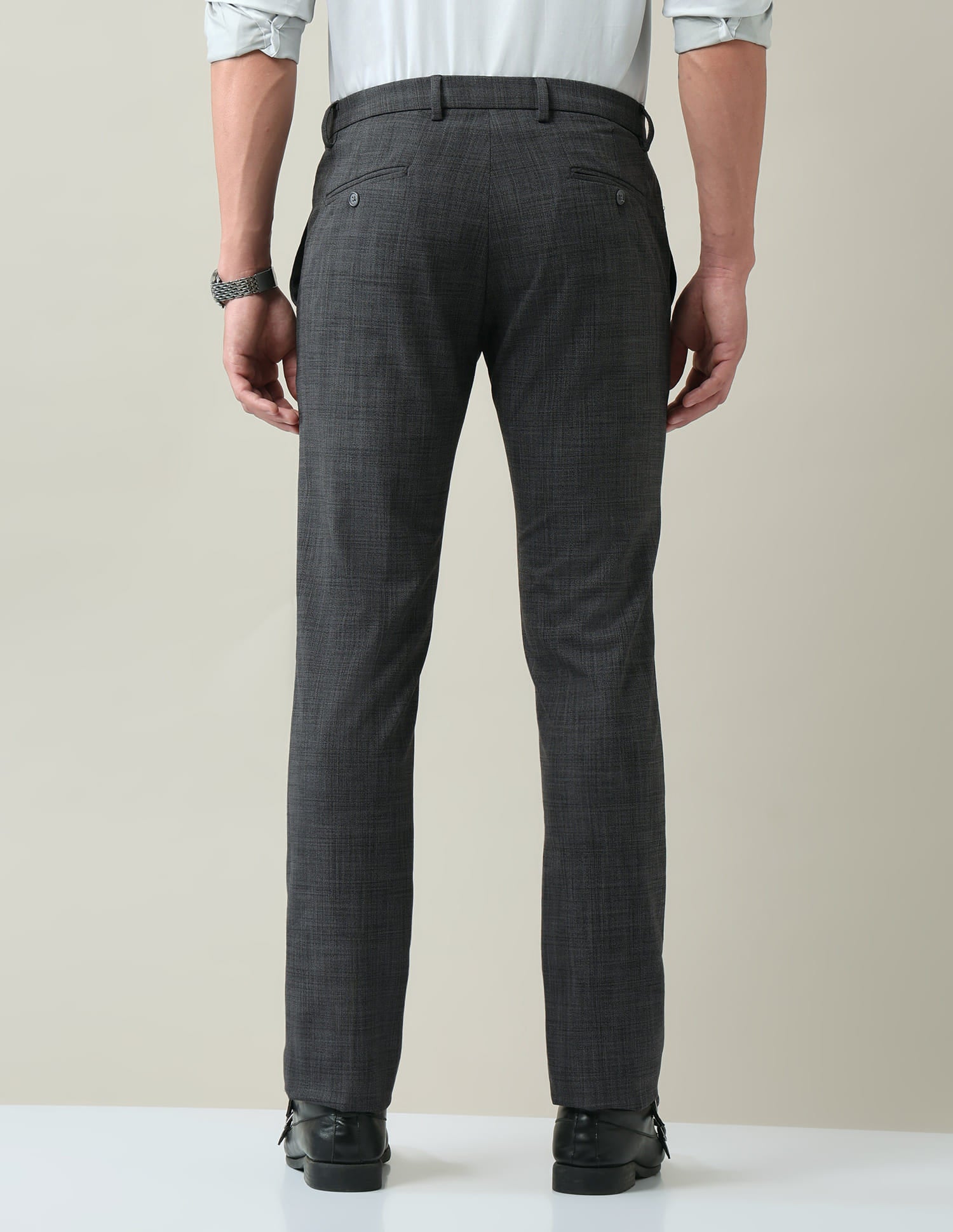 Checked Dobby Regular Fit Trousers