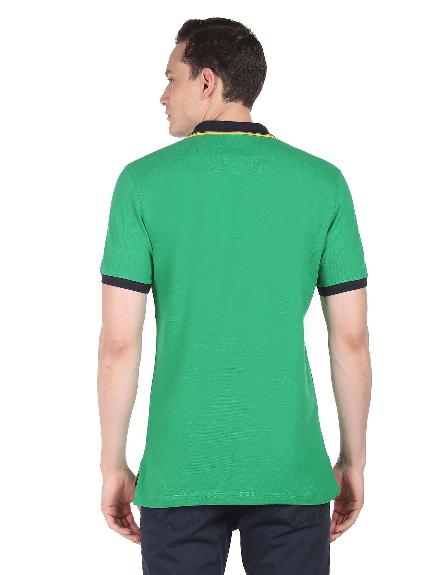 Regular Cotton Colour Block Polo Shirt