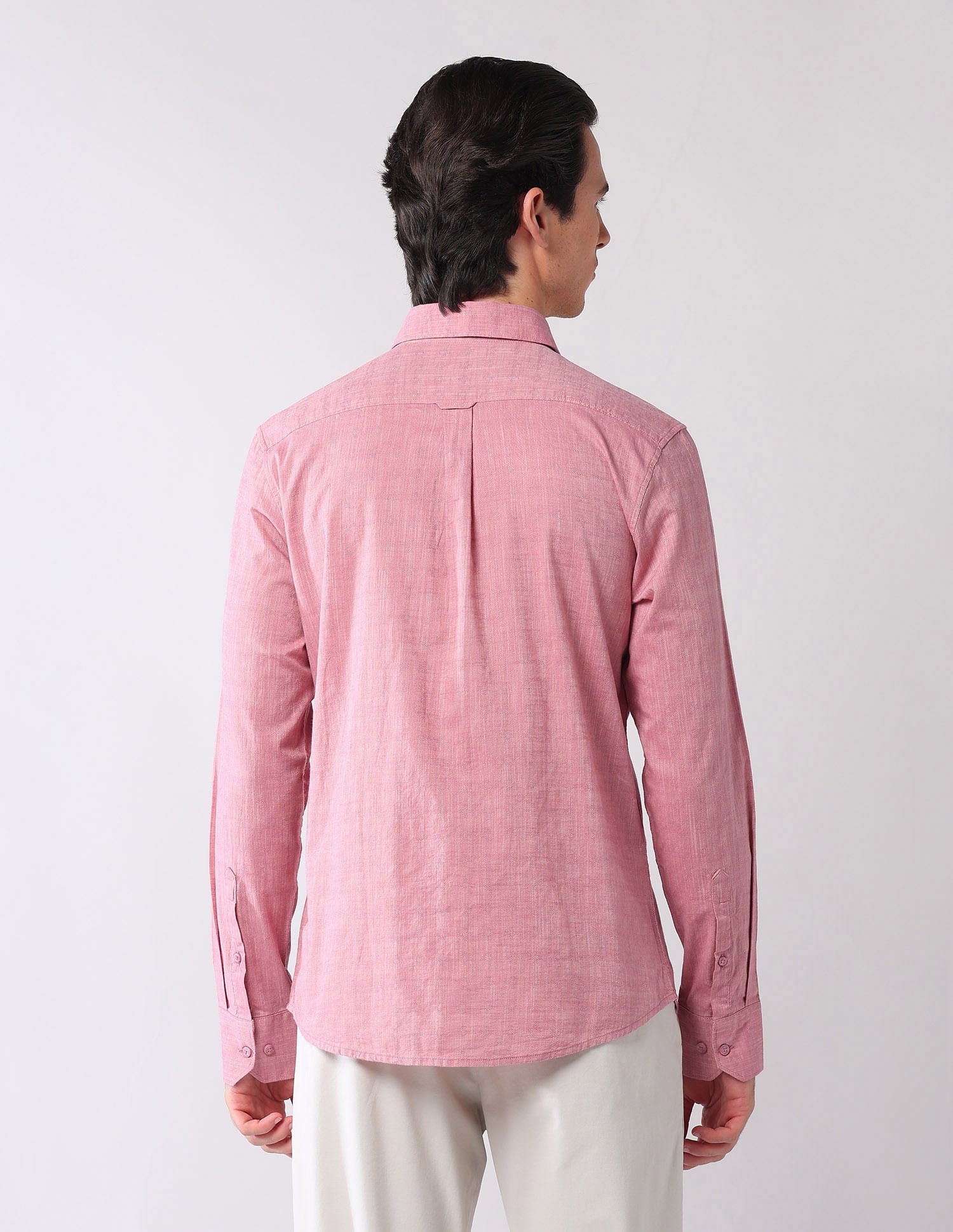 Corporate Ready Modern Slim Fit Self-Design Shirt