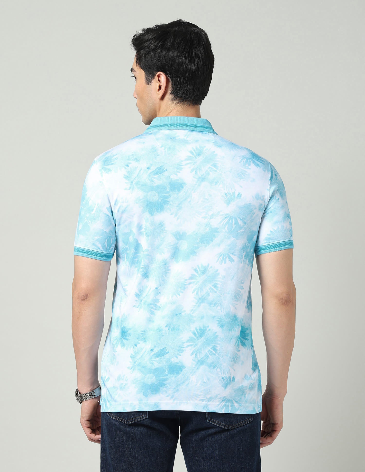 Vogue Fit Floral Printed Slim Fit Polo Shirt